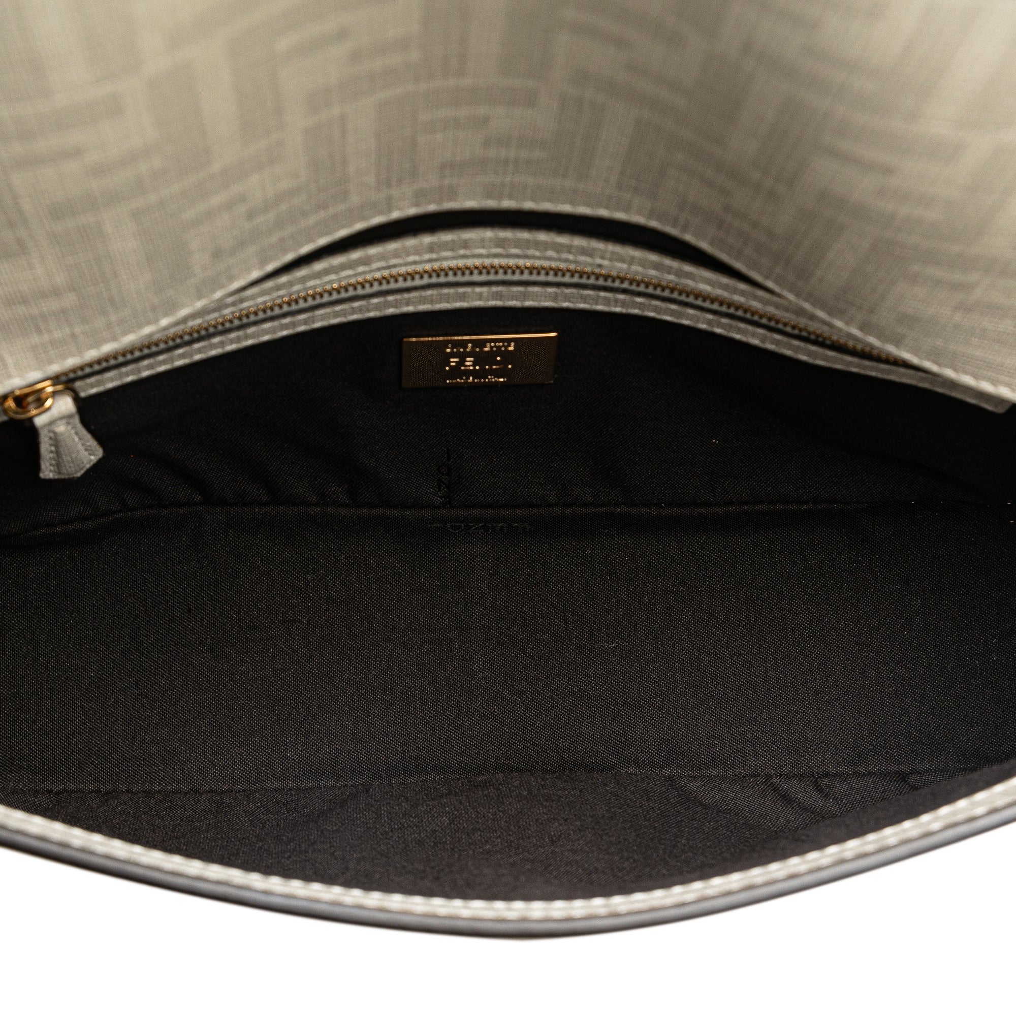 Fendi | Pre-Owned Zucca Graphic Print Coated Canvas Bikini Girls Baguette Satchel | White - Image 7