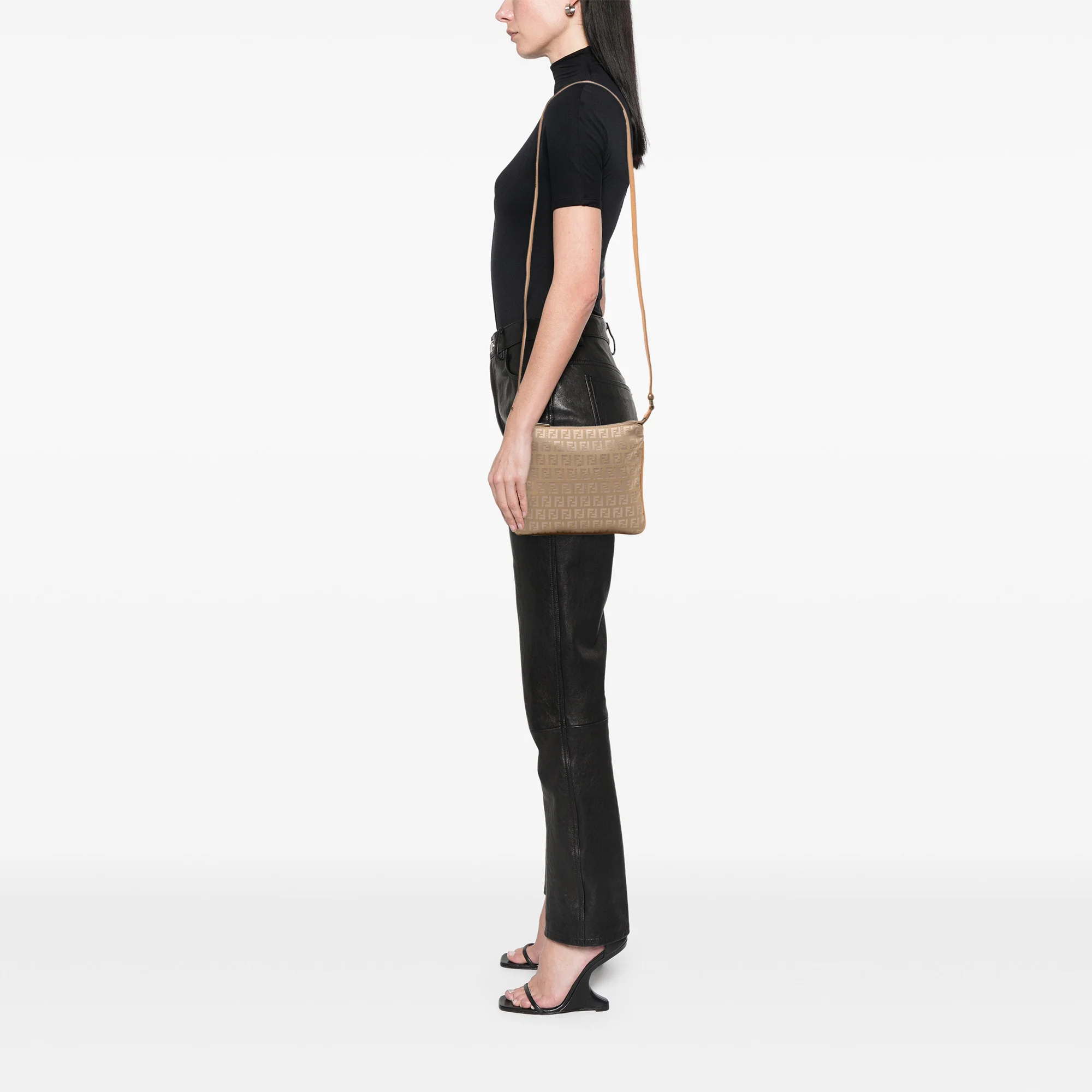 Fendi | Pre-Owned Zucchino Canvas Crossbody - I | Beige - Image 7