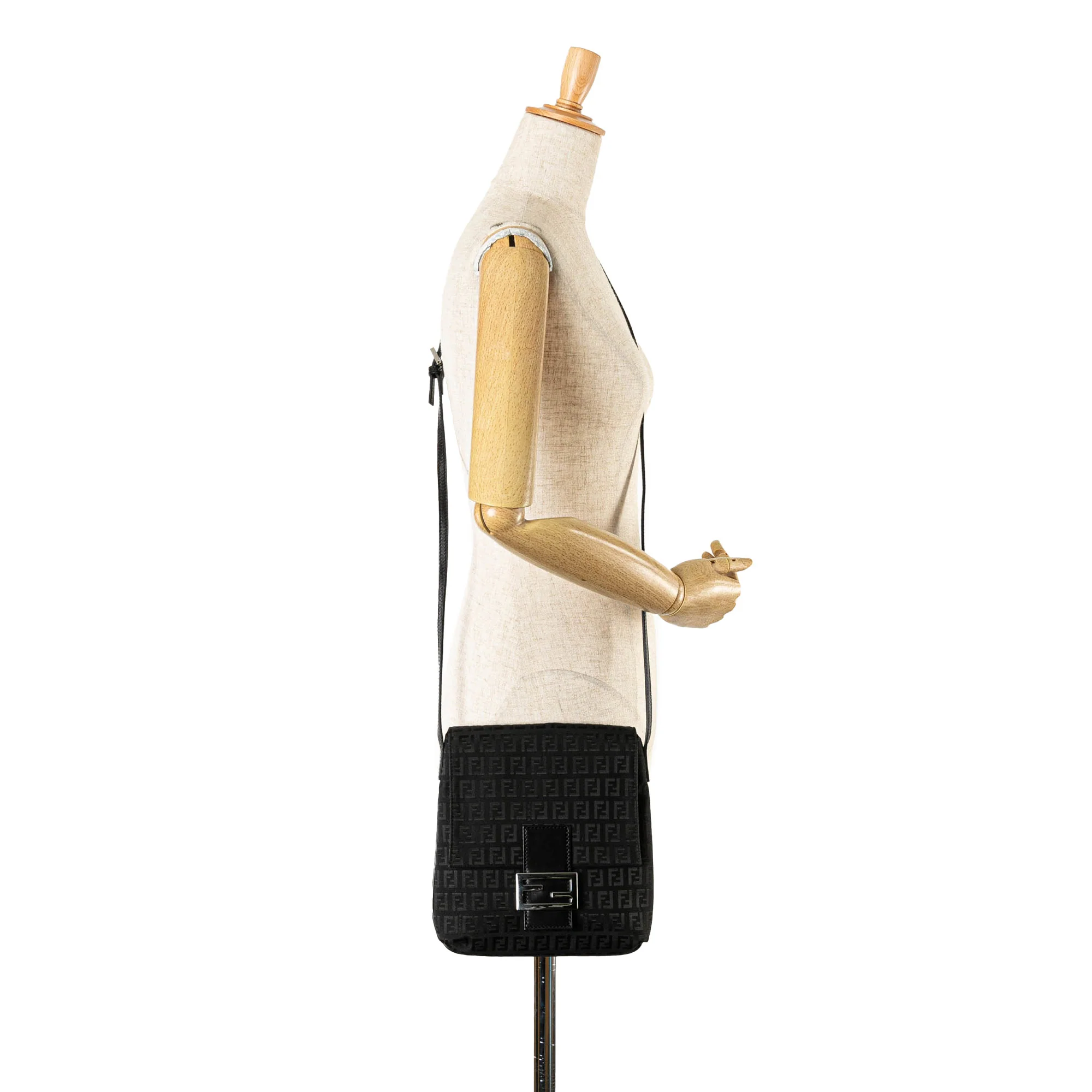 Fendi | Pre-Owned Zucchino Canvas Crossbody - I | Black - Image 7