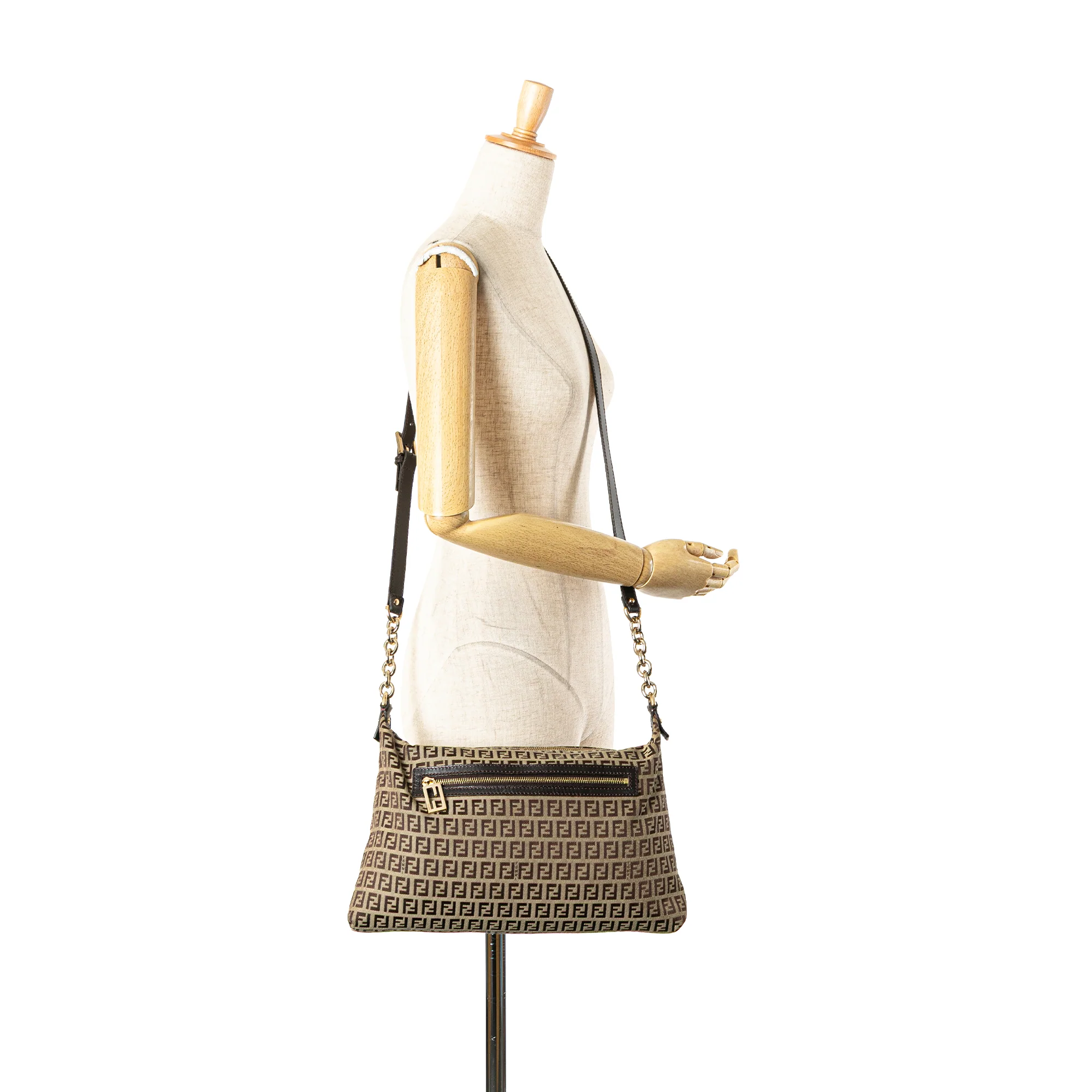 Fendi | Pre-Owned Zucchino Canvas Crossbody - IV | Beige - Image 3