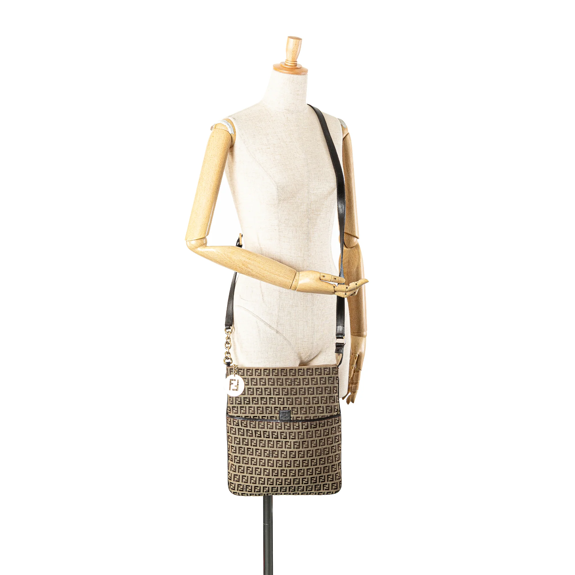 Fendi | Pre-Owned Zucchino Canvas Crossbody - VI | Beige - Image 5