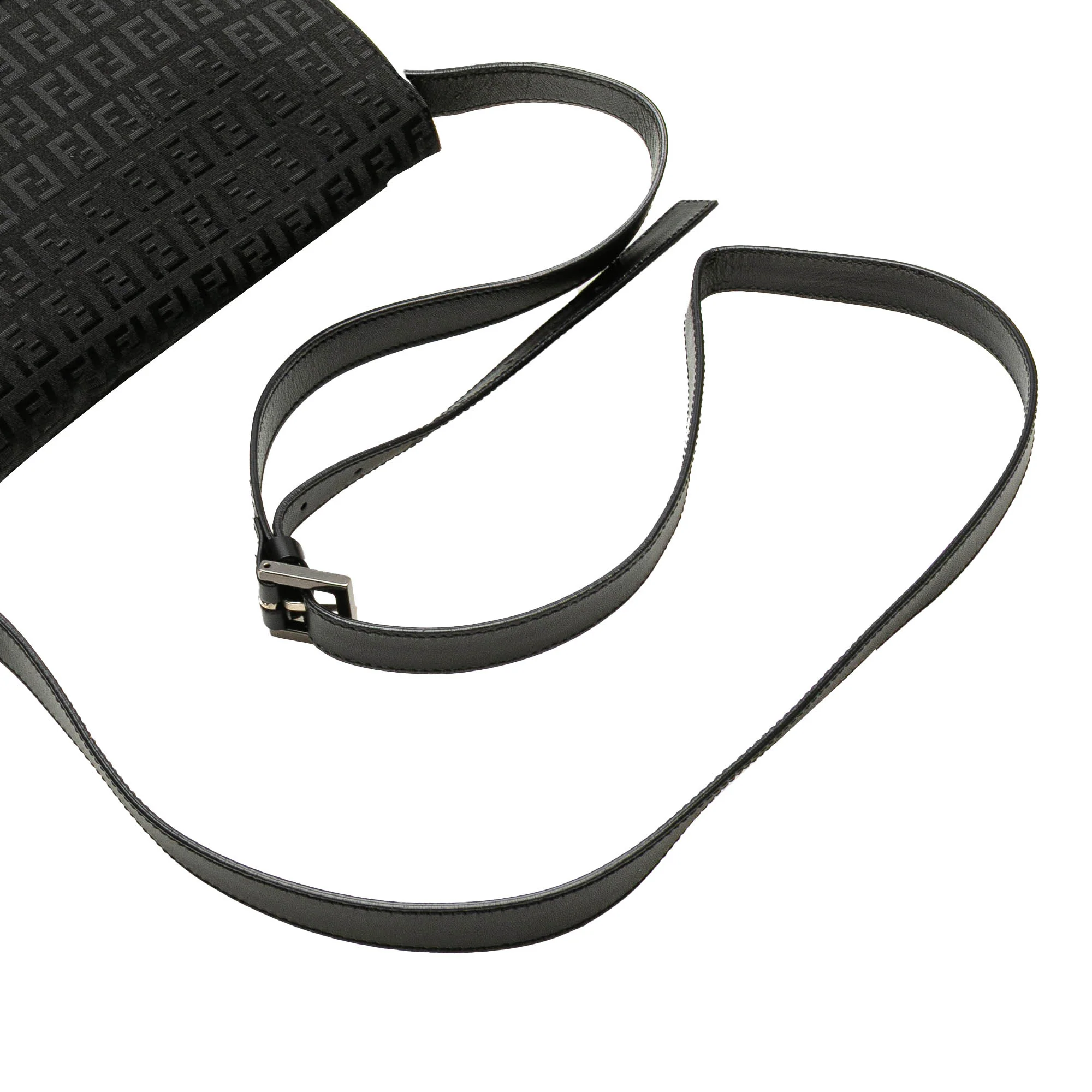 Fendi | Pre-Owned Zucchino Canvas Crossbody - VI | Black - Image 3