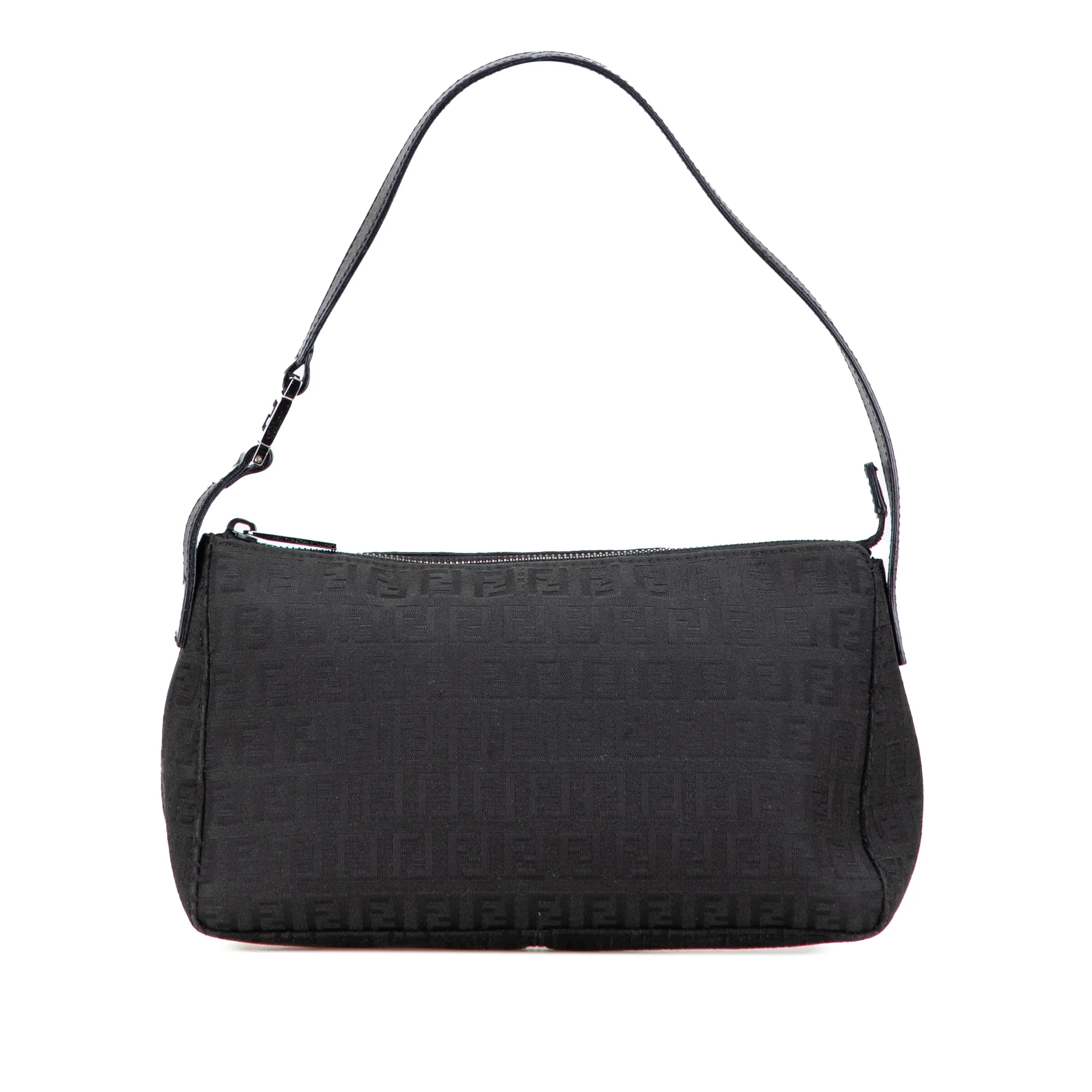 Fendi | Pre-Owned Zucchino Canvas Shoulder Bag | Black