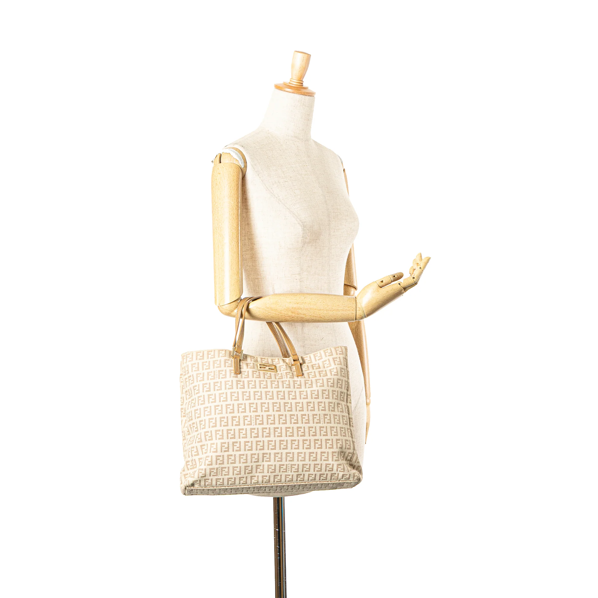 Fendi | Pre-Owned Zucchino Canvas Tote - III | Brown/Light Beige - Image 2