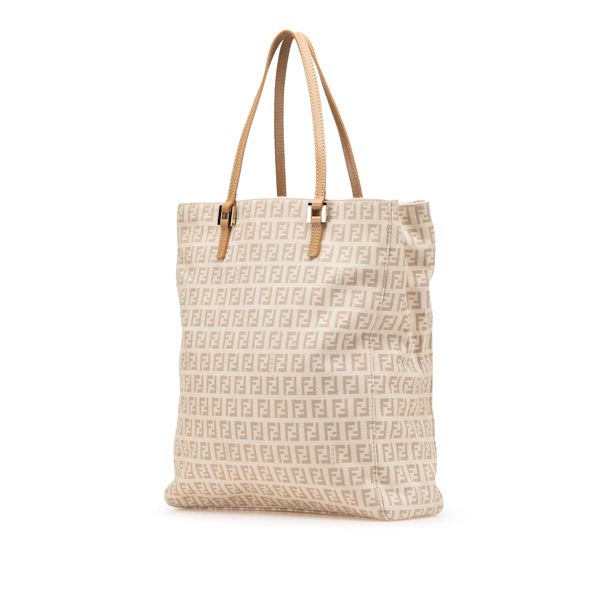Fendi | Pre-Owned Zucchino Canvas Tote - IV | Brown/Light Beige - Image 3