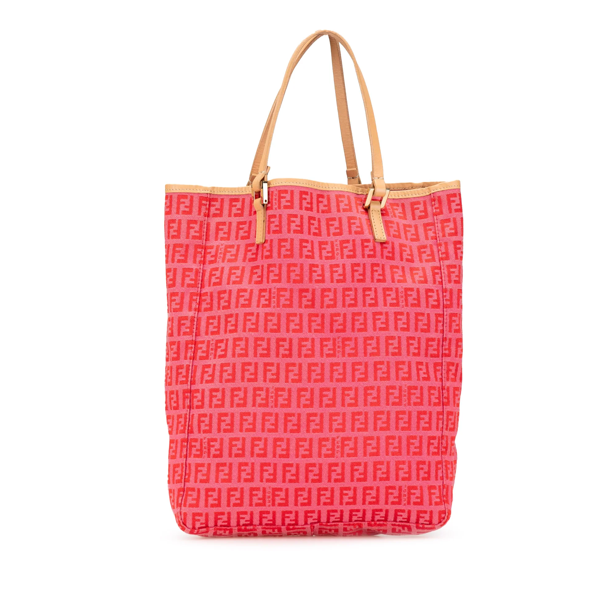 Fendi | Pre-Owned Zucchino Canvas Tote | Pink/Dark Pink