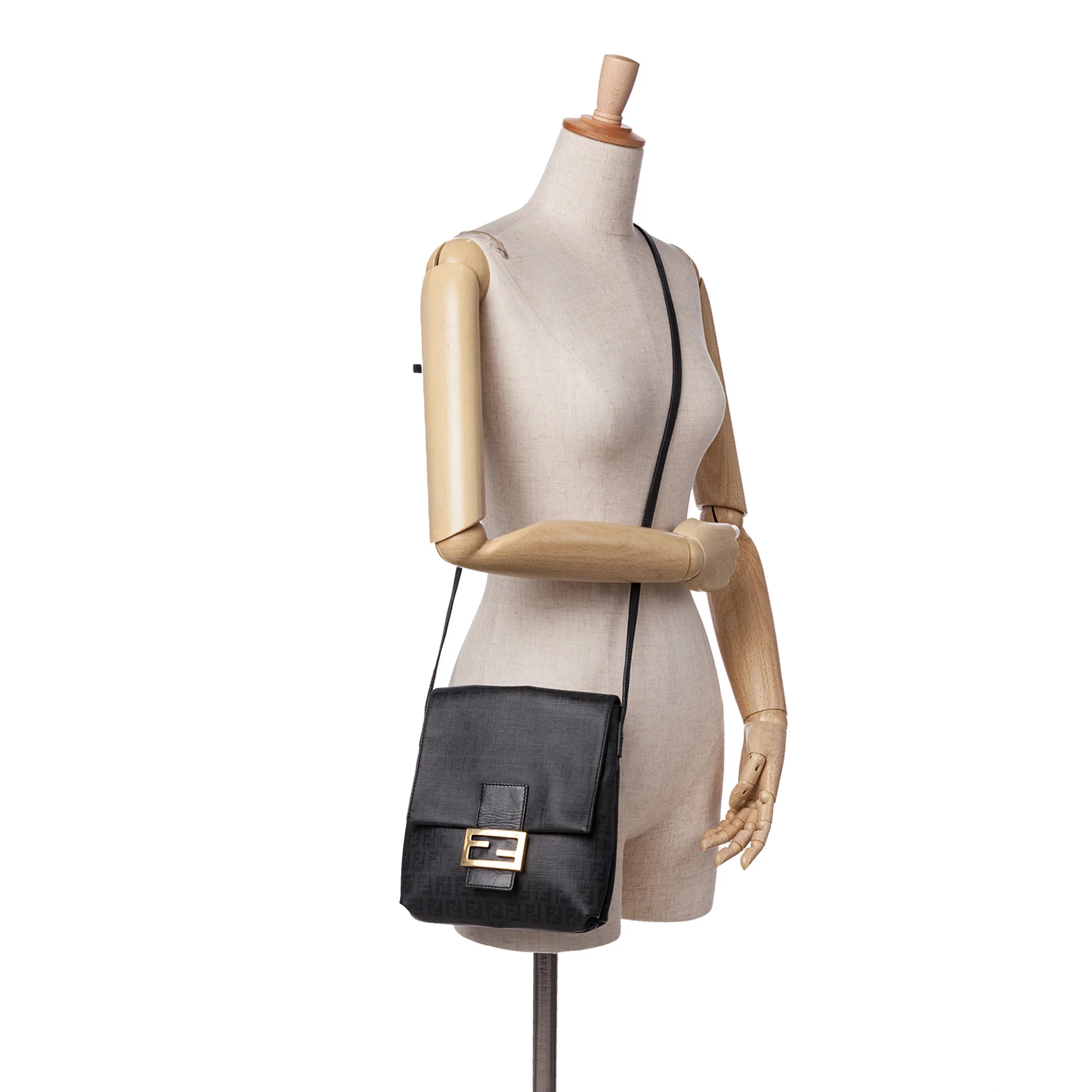 Fendi | Pre-Owned Zucchino Spalmati Crossbody | Black - Image 2