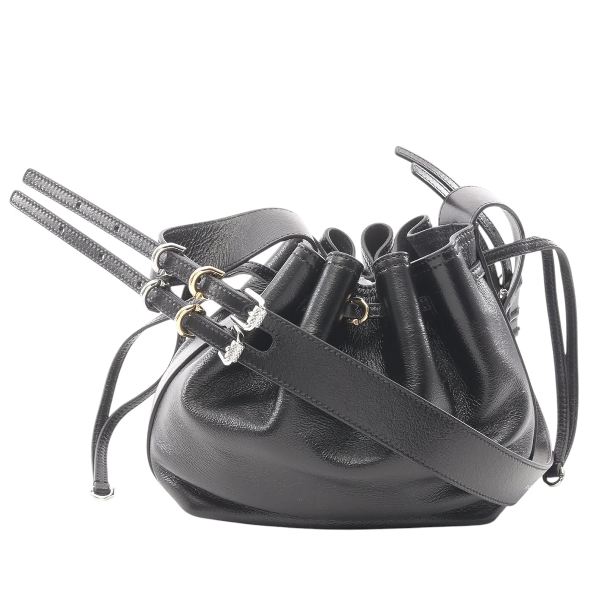 Givenchy | Pre-Owned Small Leather Pumpkin Bucket Bag | Black - Image 2
