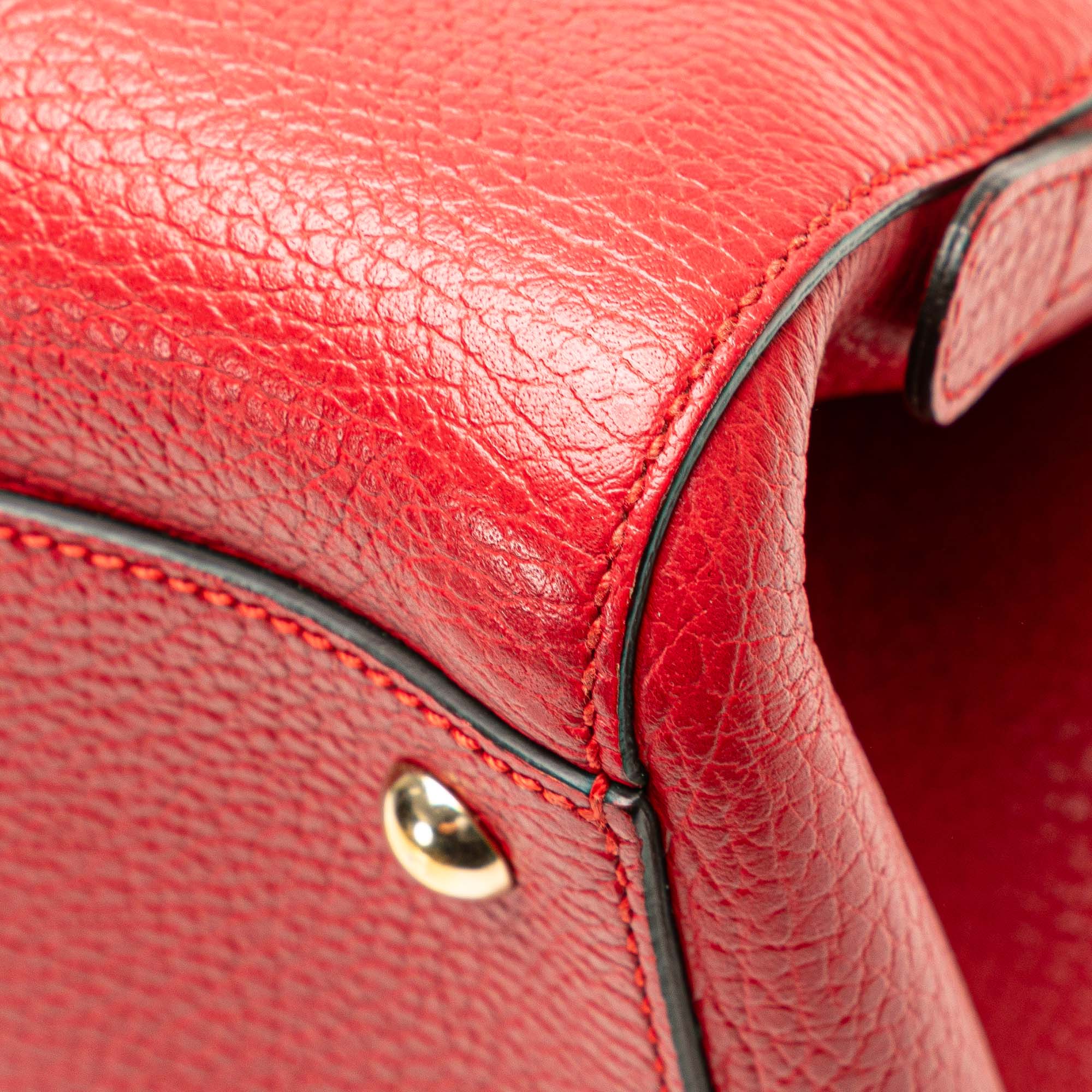 Gucci | Pre-Owned Calfskin Swing Top Handle Satchel | Red - Image 13