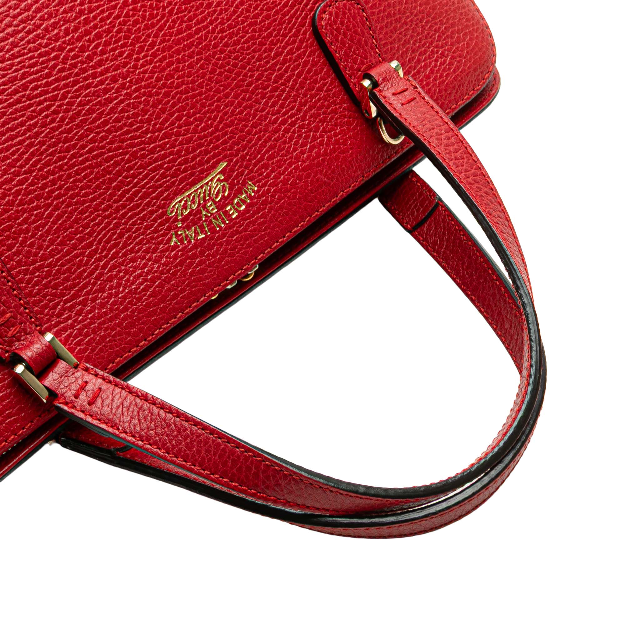 Gucci | Pre-Owned Calfskin Swing Top Handle Satchel | Red - Image 4