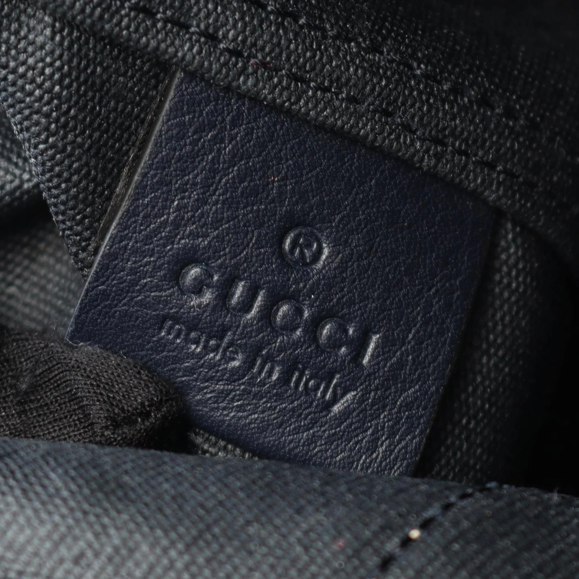 Gucci | Pre-Owned Canvas Crest-Print Sherry Line Tote | Blue/Navy - Image 4