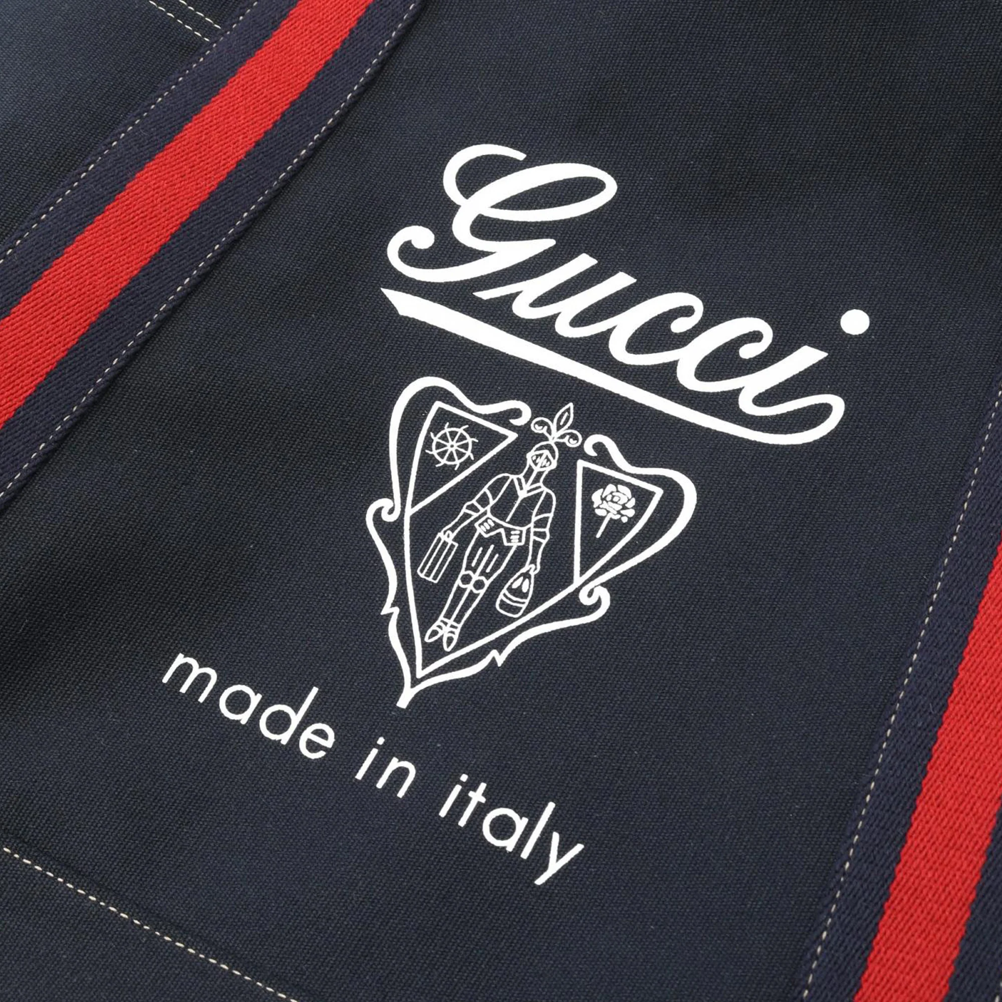 Gucci | Pre-Owned Canvas Crest-Print Sherry Line Tote | Blue/Navy - Image 5