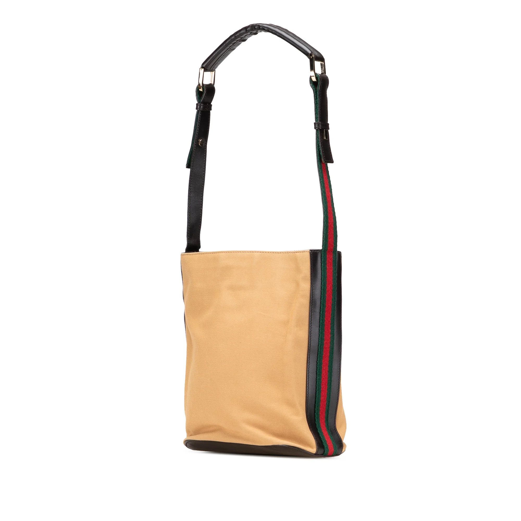 Gucci | Pre-Owned Canvas Web Shoulder Bag | Beige - Image 5