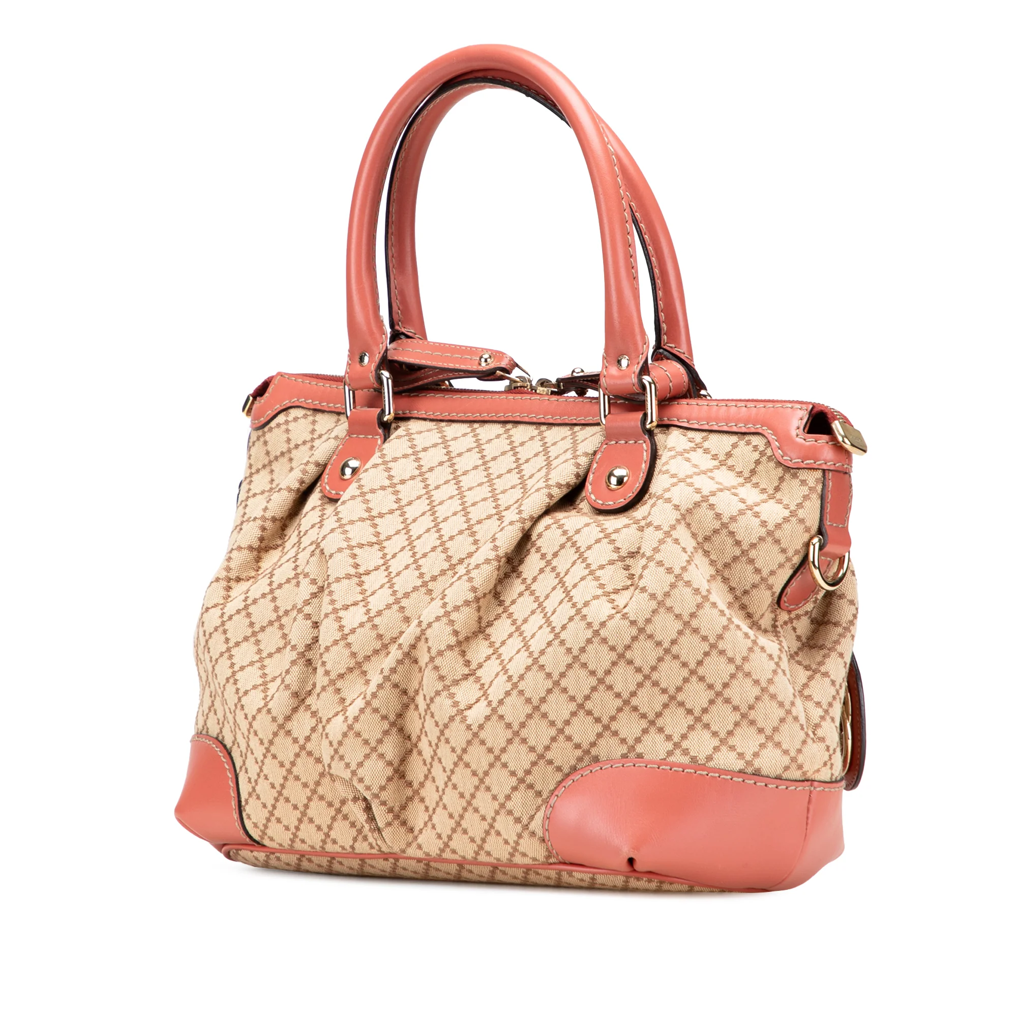 Gucci | Pre-Owned Diamante Canvas Sukey Satchel | Beige - Image 7