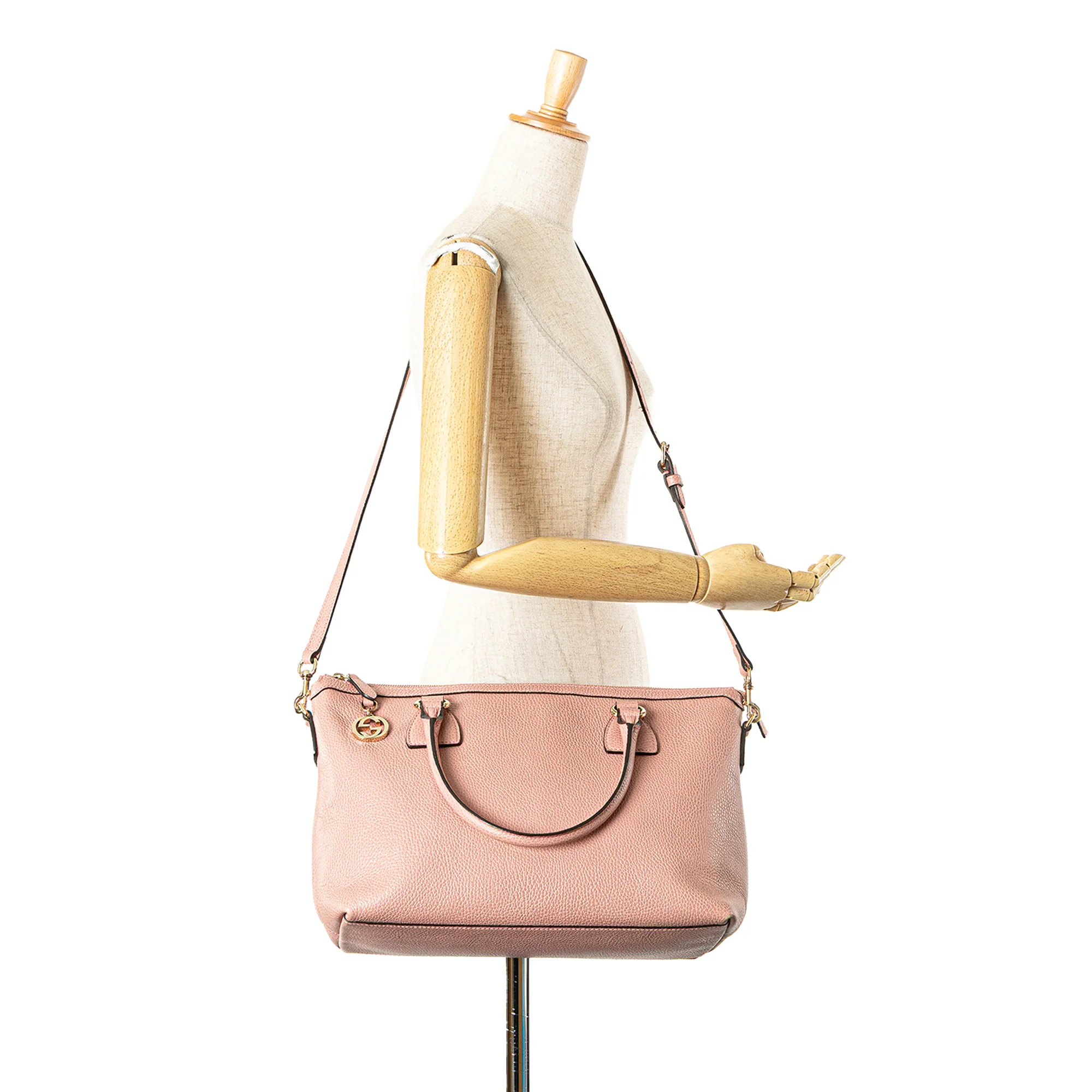 Gucci | Pre-Owned Dollar Calfskin GG Charm Satchel - I | Pink - Image 3