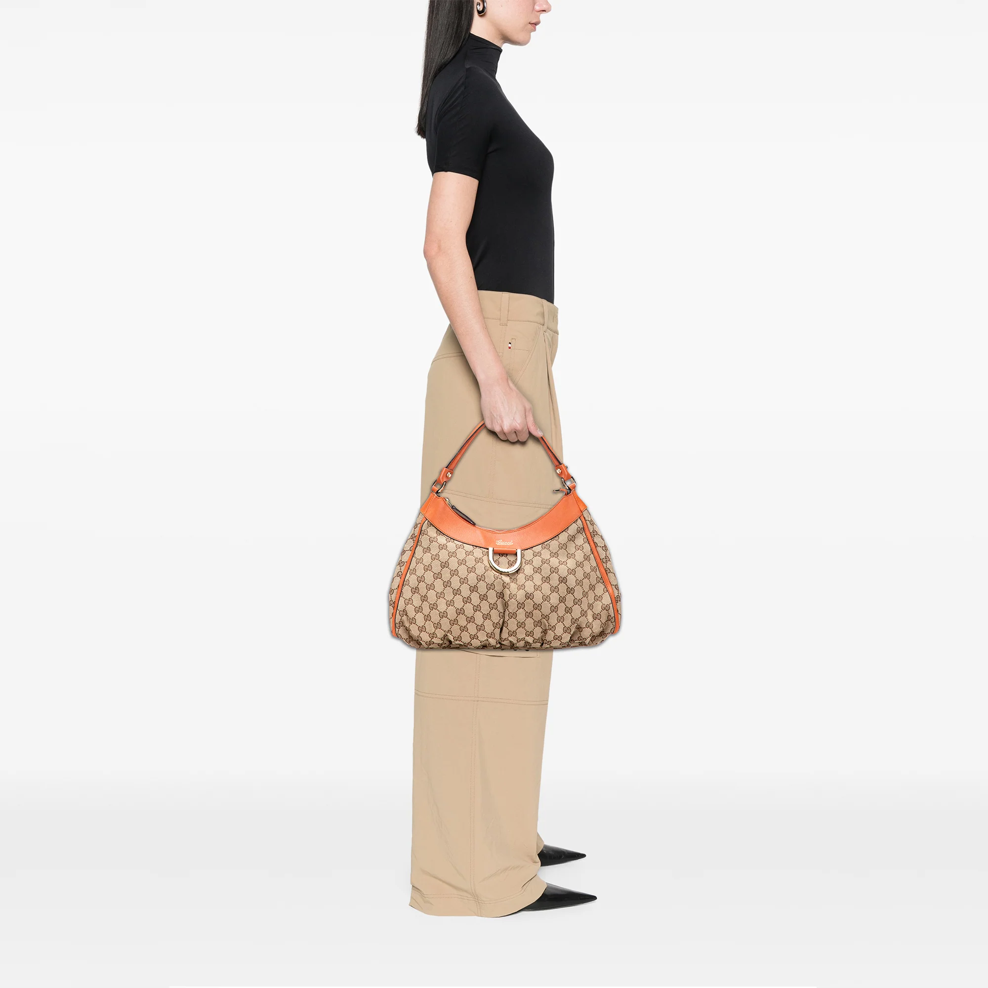 Gucci | Pre-Owned GG Canvas Abbey D Ring Shoulder Bag | Beige - Image 3