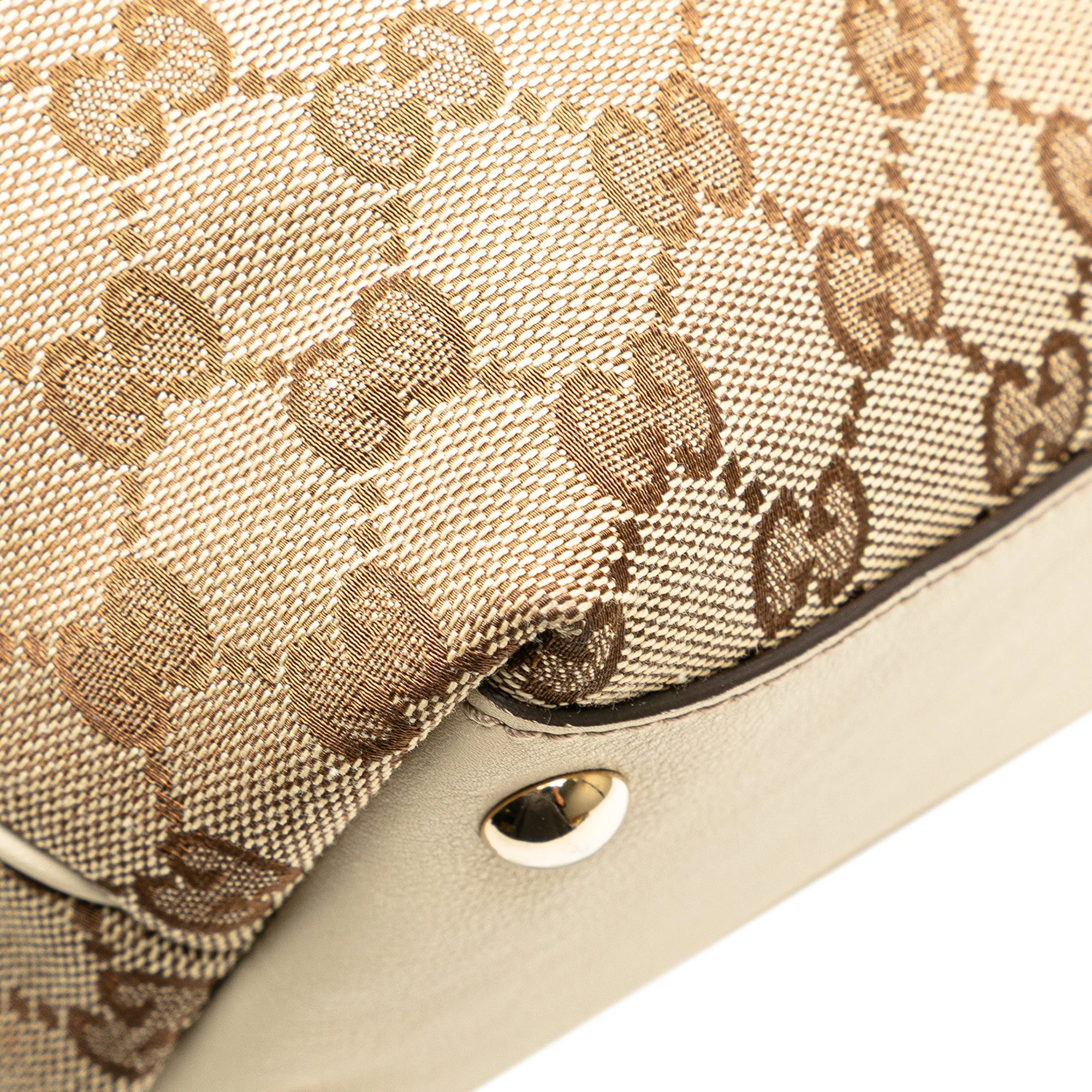 Gucci | Pre-Owned GG Canvas Britt Tote | Beige - Image 2