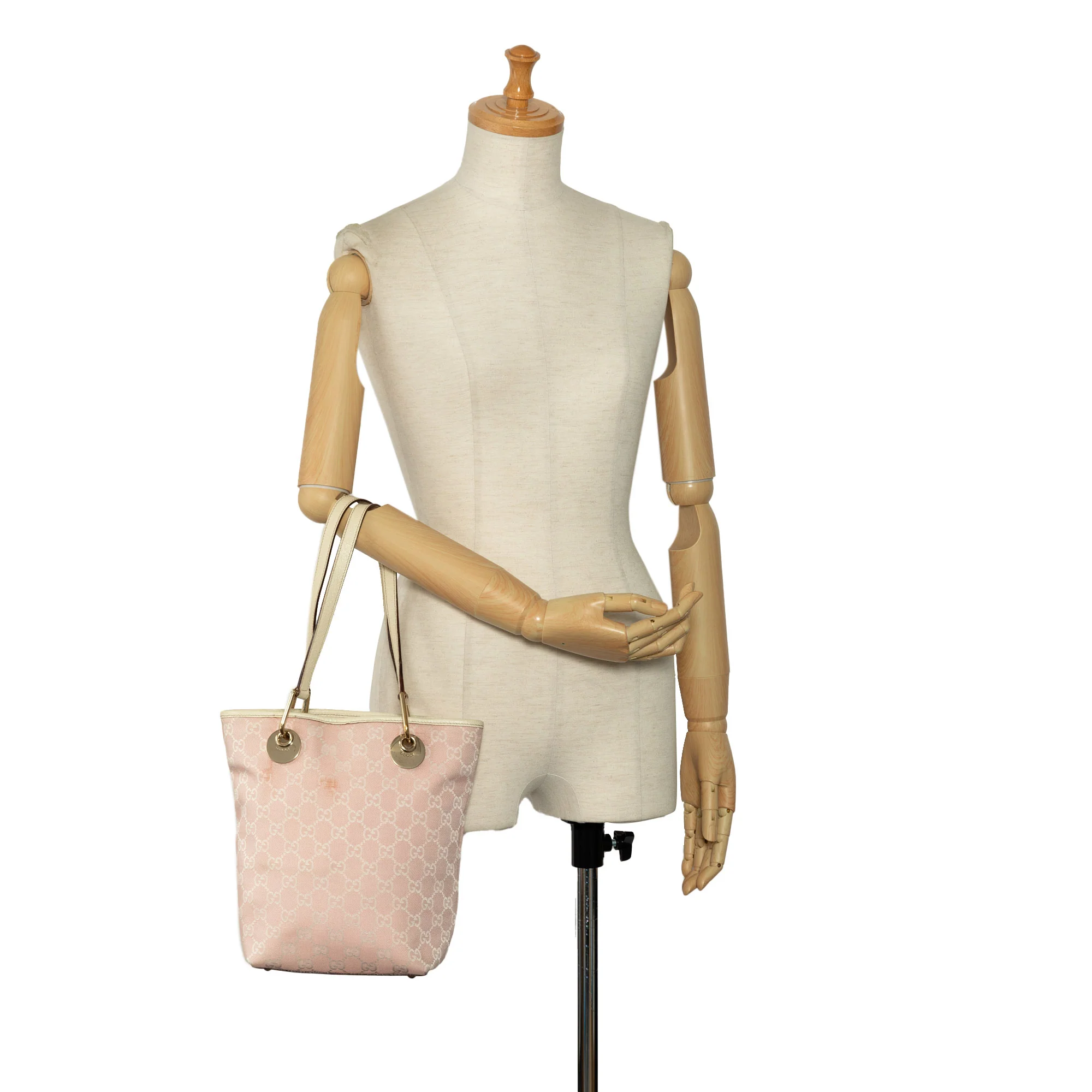 Gucci | Pre-Owned GG Canvas Eclipse Tote | Pink/Light Pink - Image 15