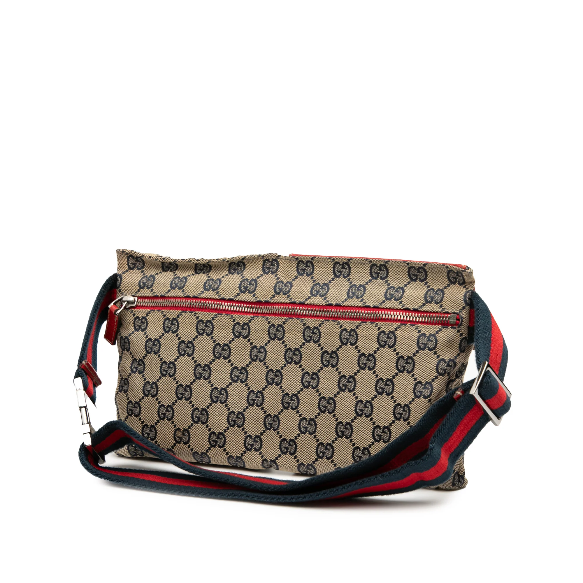 Gucci | Pre-Owned GG Canvas Web Double Pocket Belt Bag | Beige - Image 2