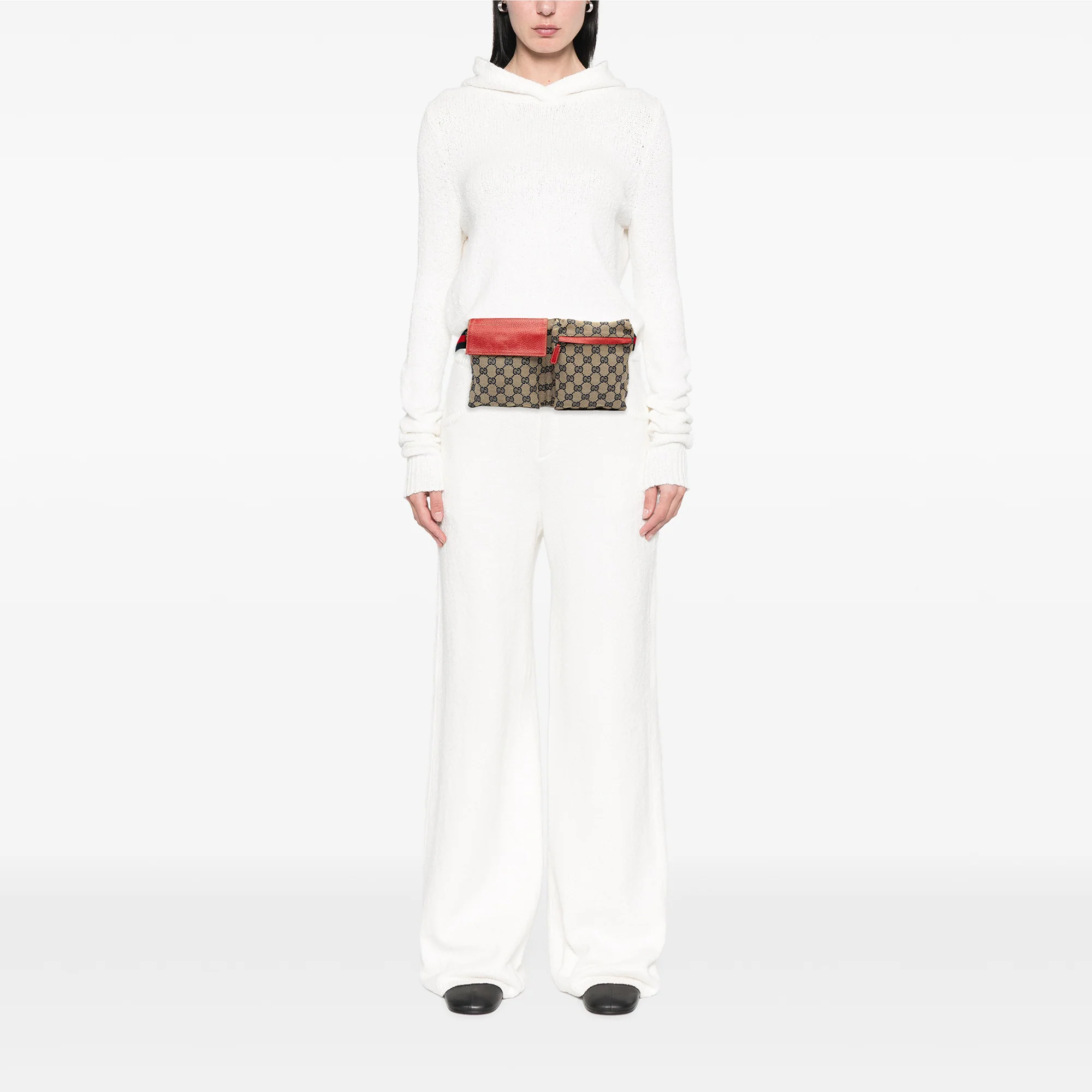 Gucci | Pre-Owned GG Canvas Web Double Pocket Belt Bag | Beige - Image 8