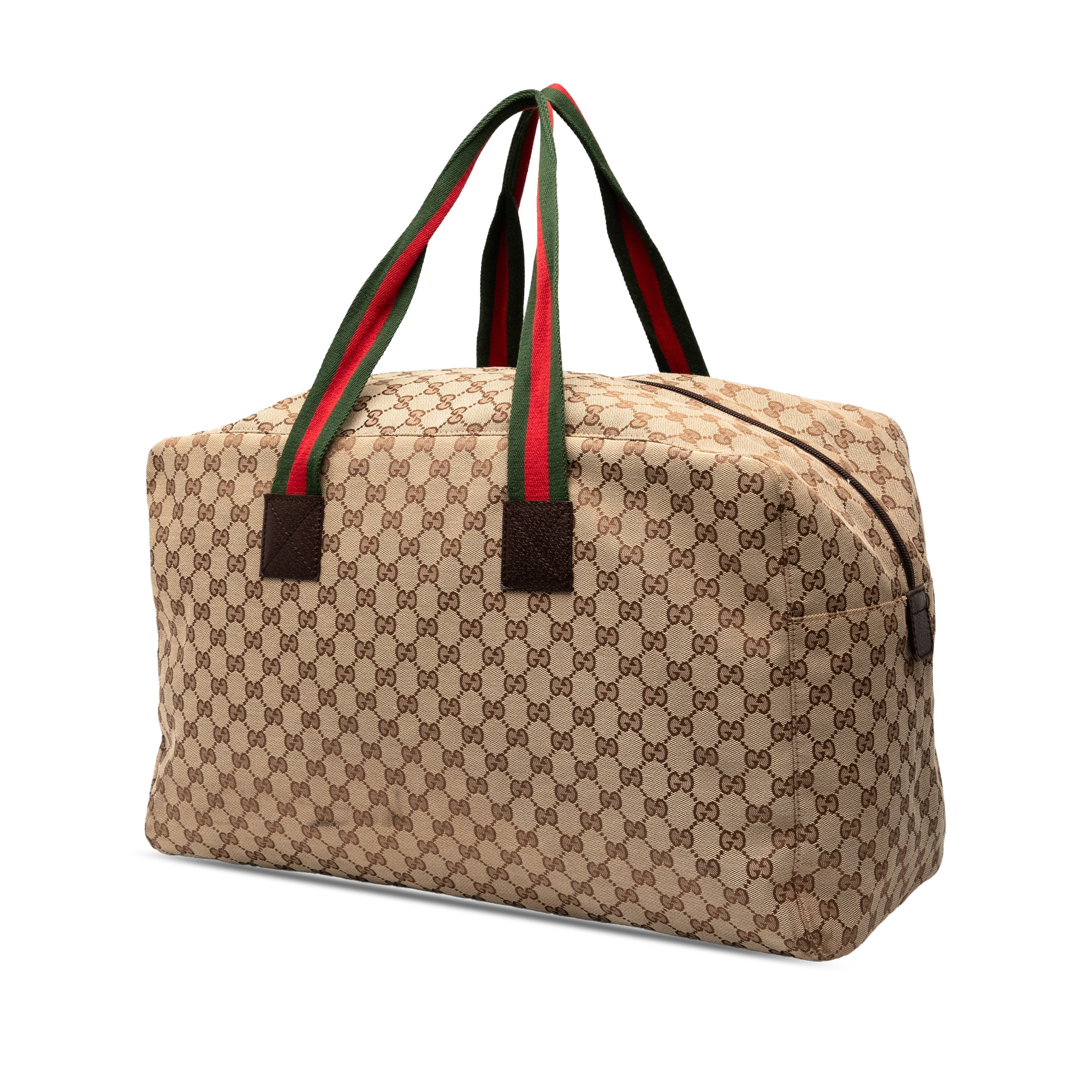 Gucci | Pre-Owned GG Canvas Web Travel Bag | Beige - Image 2