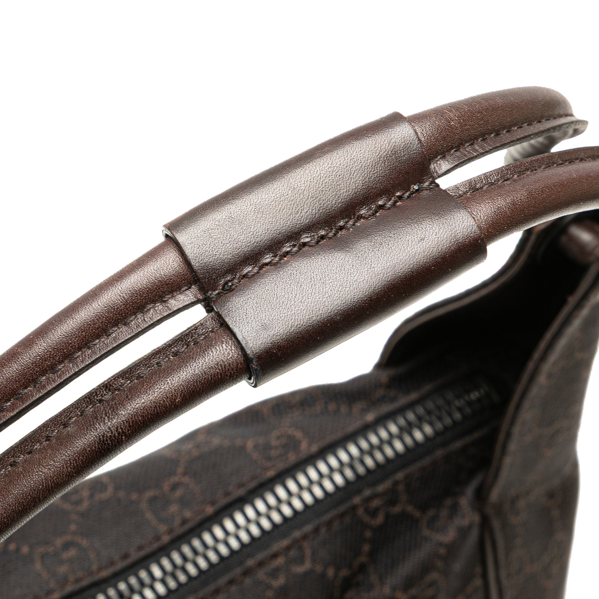 Gucci | Pre-Owned GG Denim Handbag | Brown/Dark Brown - Image 10