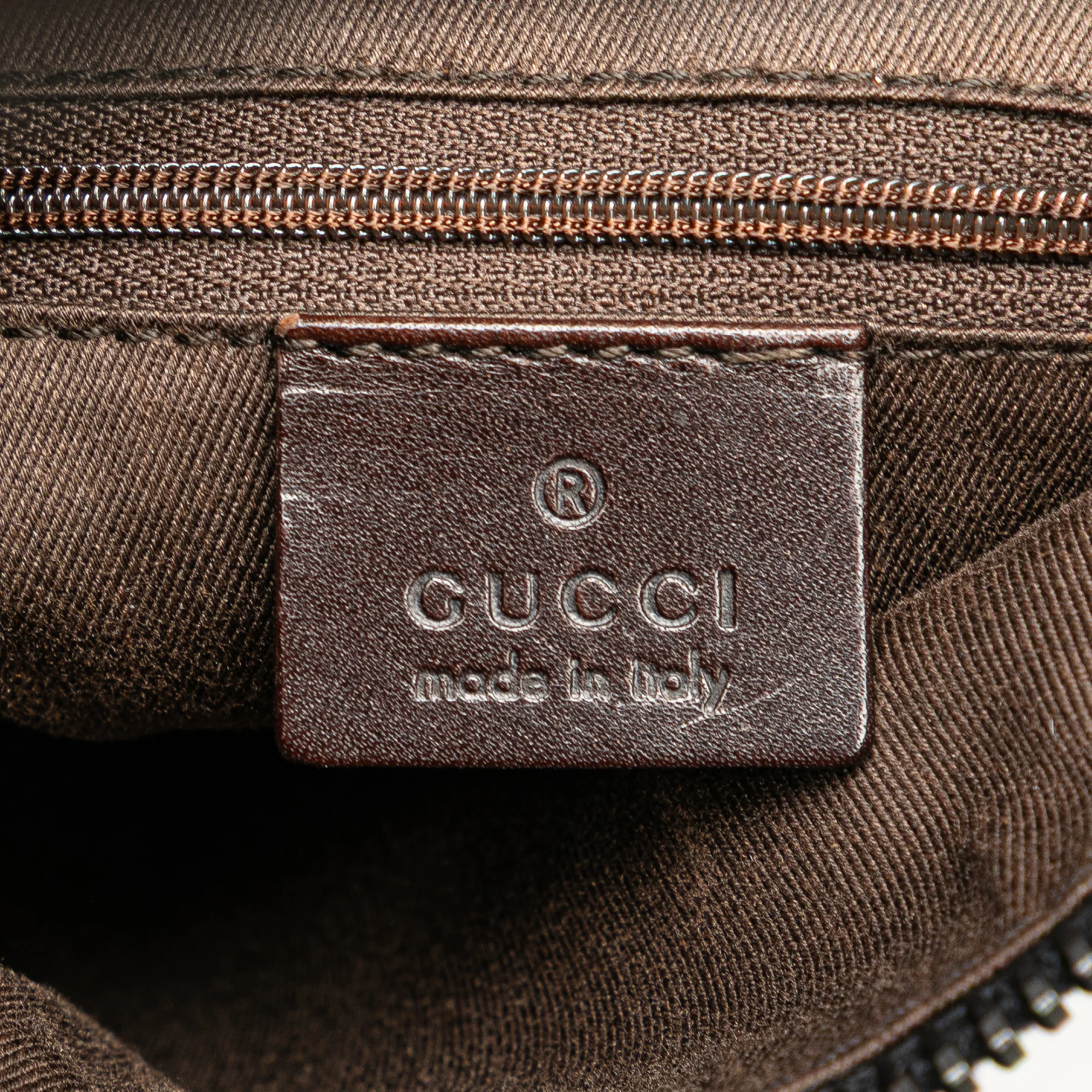 Gucci | Pre-Owned GG Denim Handbag | Brown/Dark Brown - Image 7