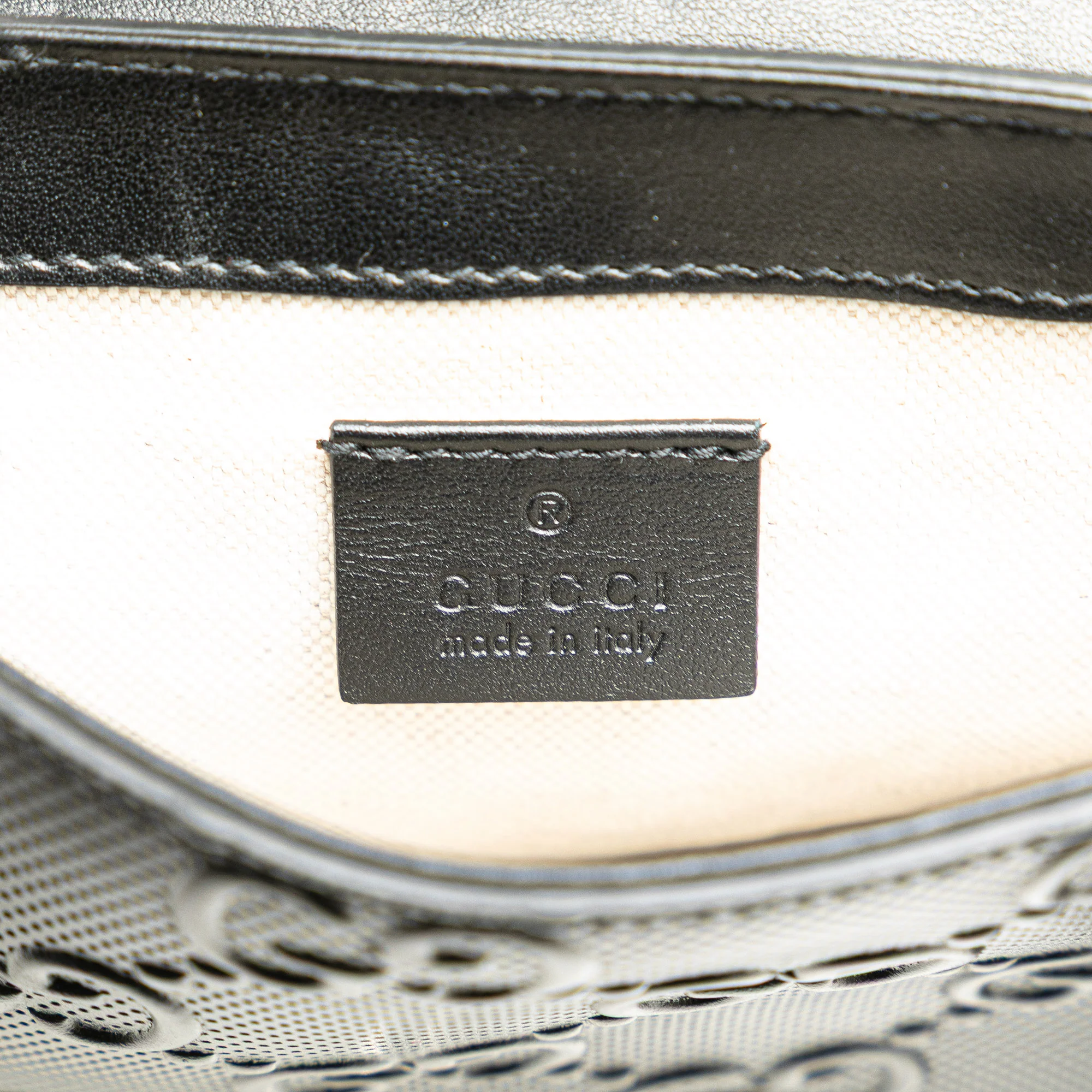 Gucci | Pre-Owned GG Embossed Perforated Double Belt Bag | Black - Image 11