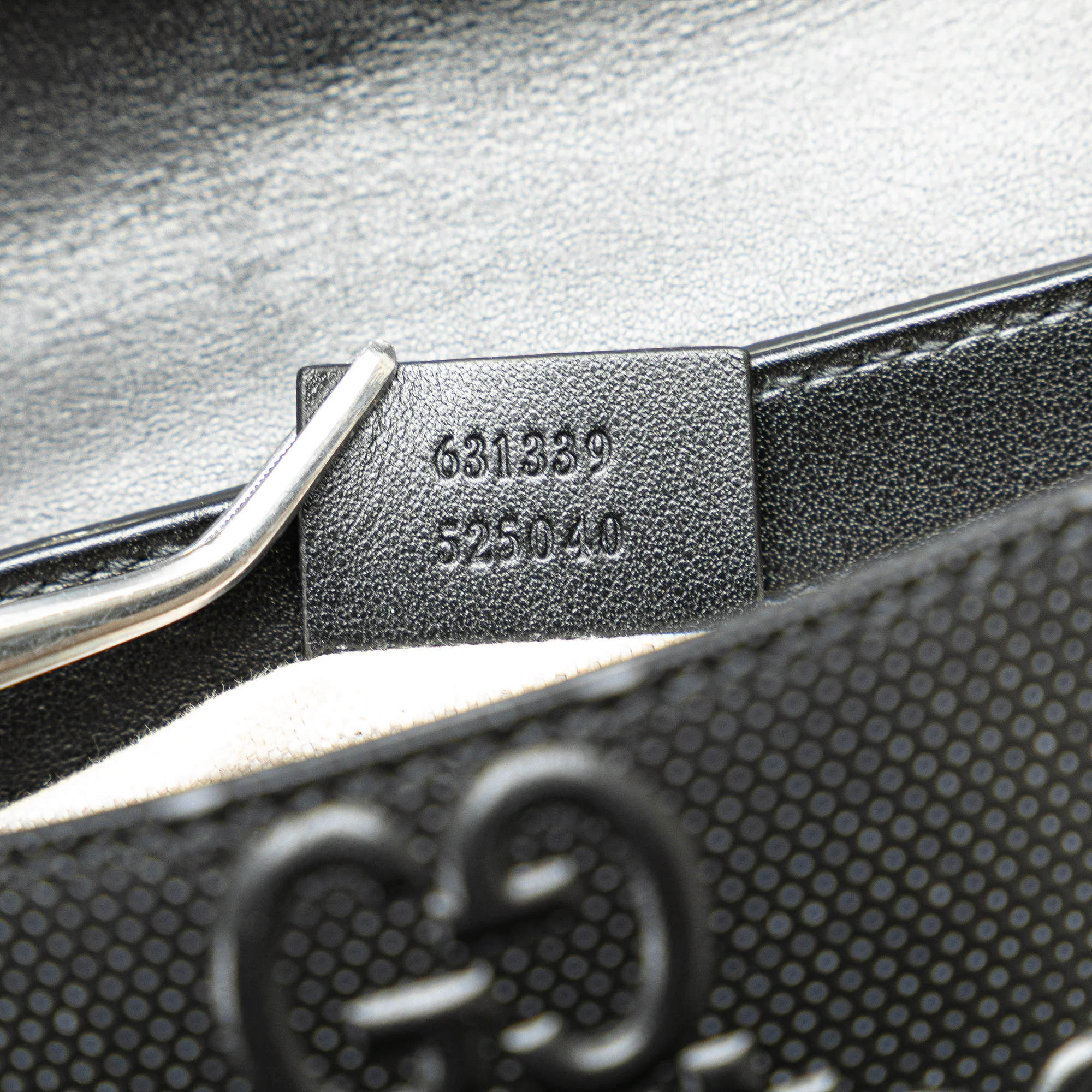 Gucci | Pre-Owned GG Embossed Perforated Double Belt Bag | Black - Image 13