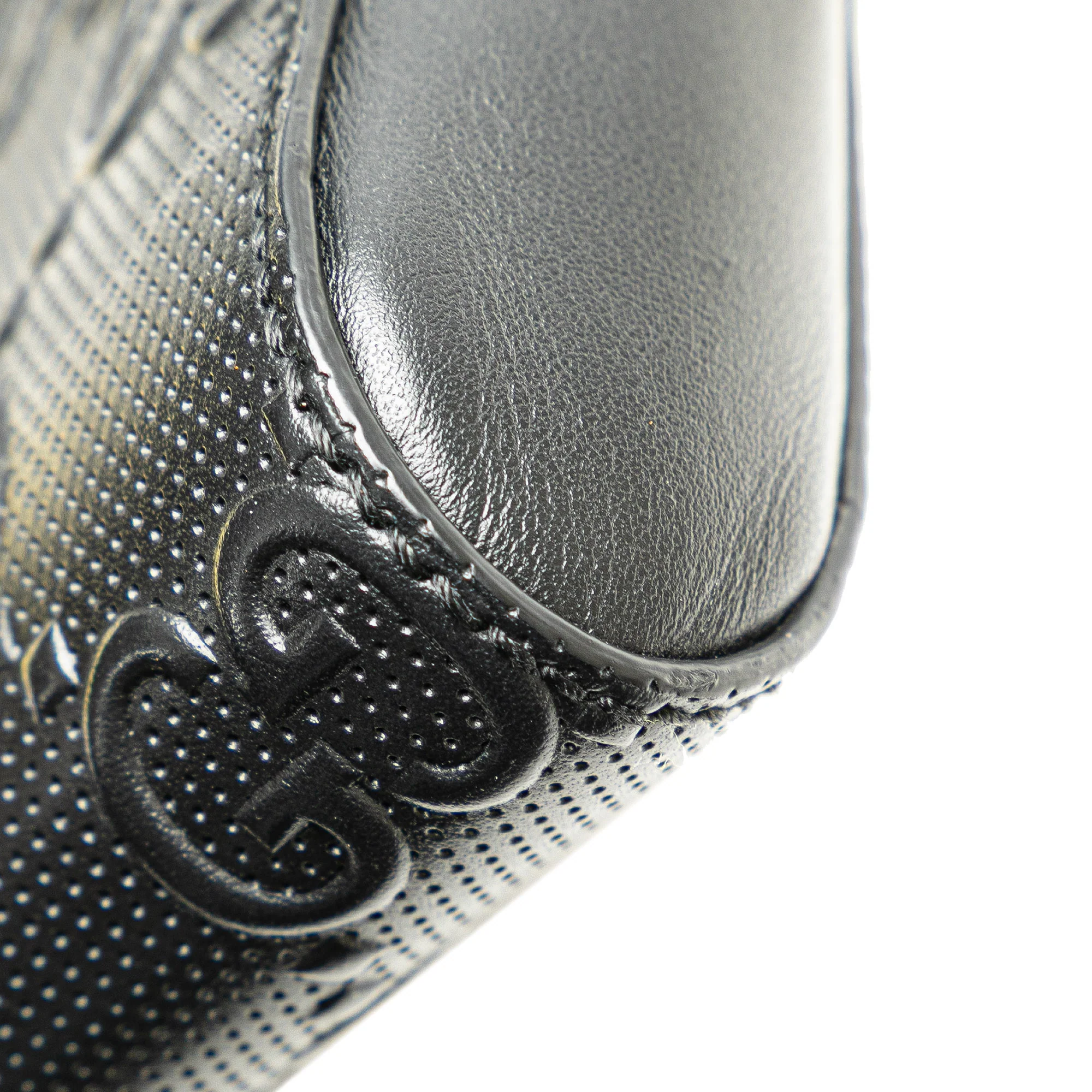 Gucci | Pre-Owned GG Embossed Perforated Double Belt Bag | Black - Image 2