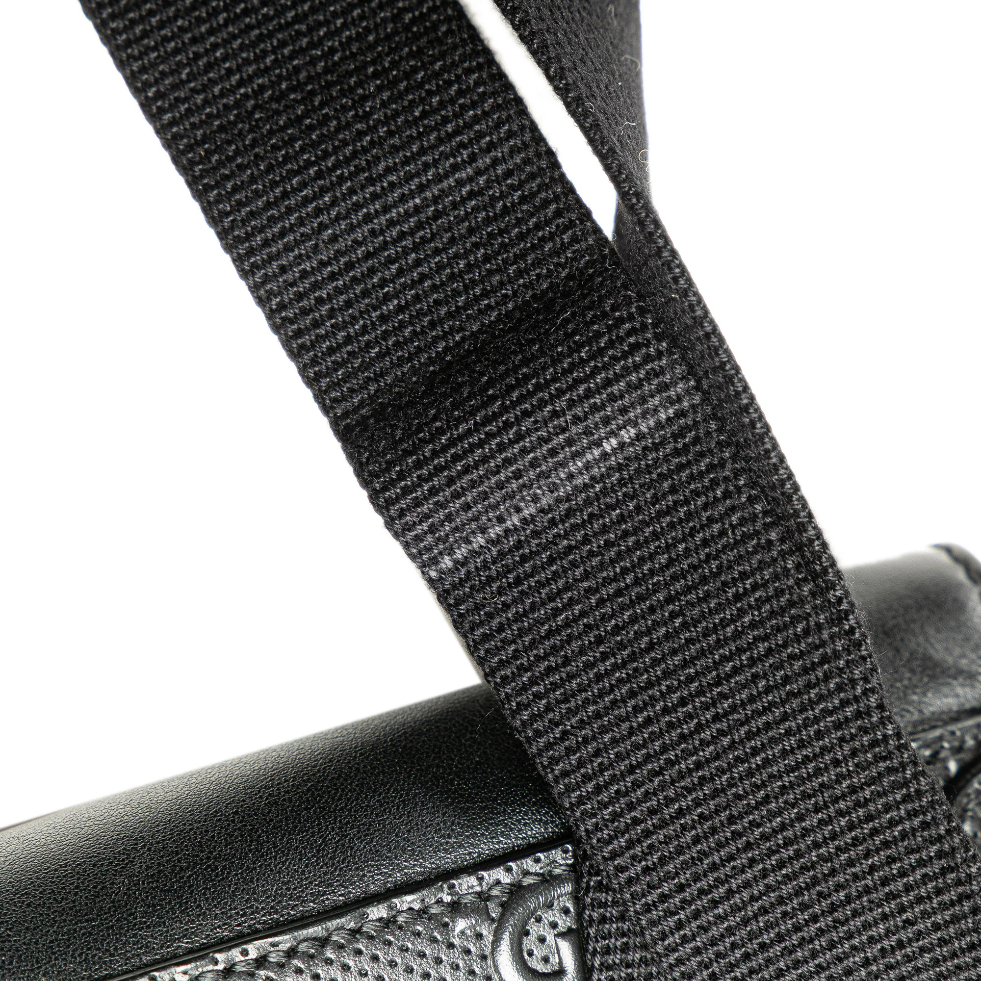 Gucci | Pre-Owned GG Embossed Perforated Double Belt Bag | Black - Image 5