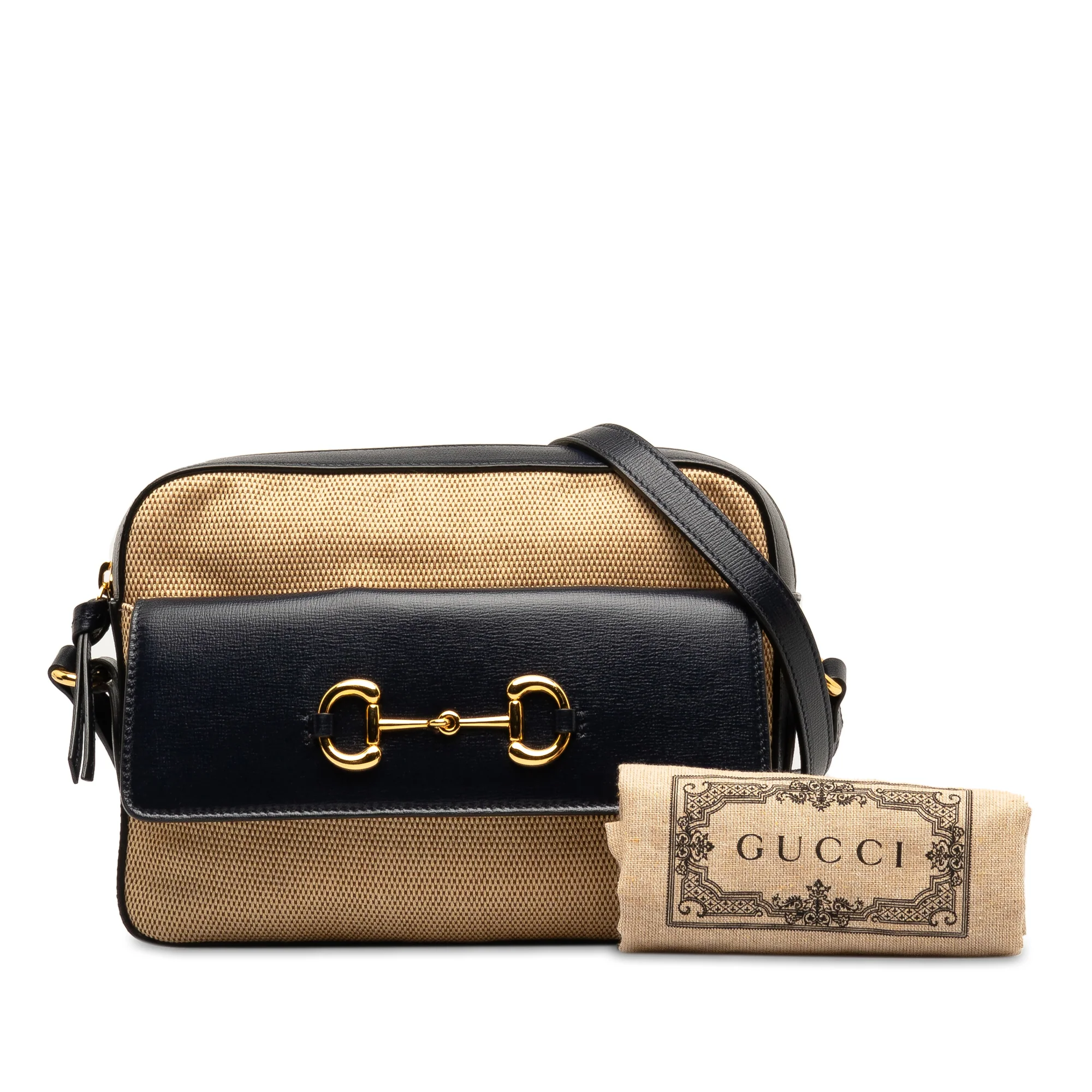 Gucci | Pre-Owned Horsebit 1955 Flap Pocket Camera Bag | Beige - Image 4