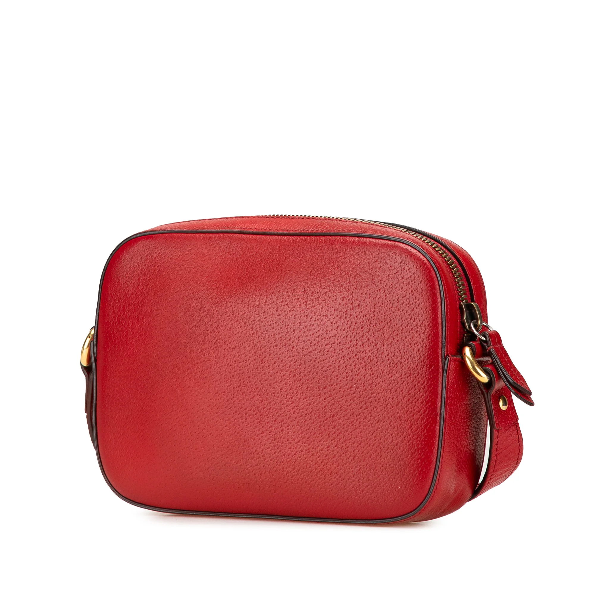 Gucci | Pre-Owned Leather Animalier Web Disco Crossbody | Red - Image 5