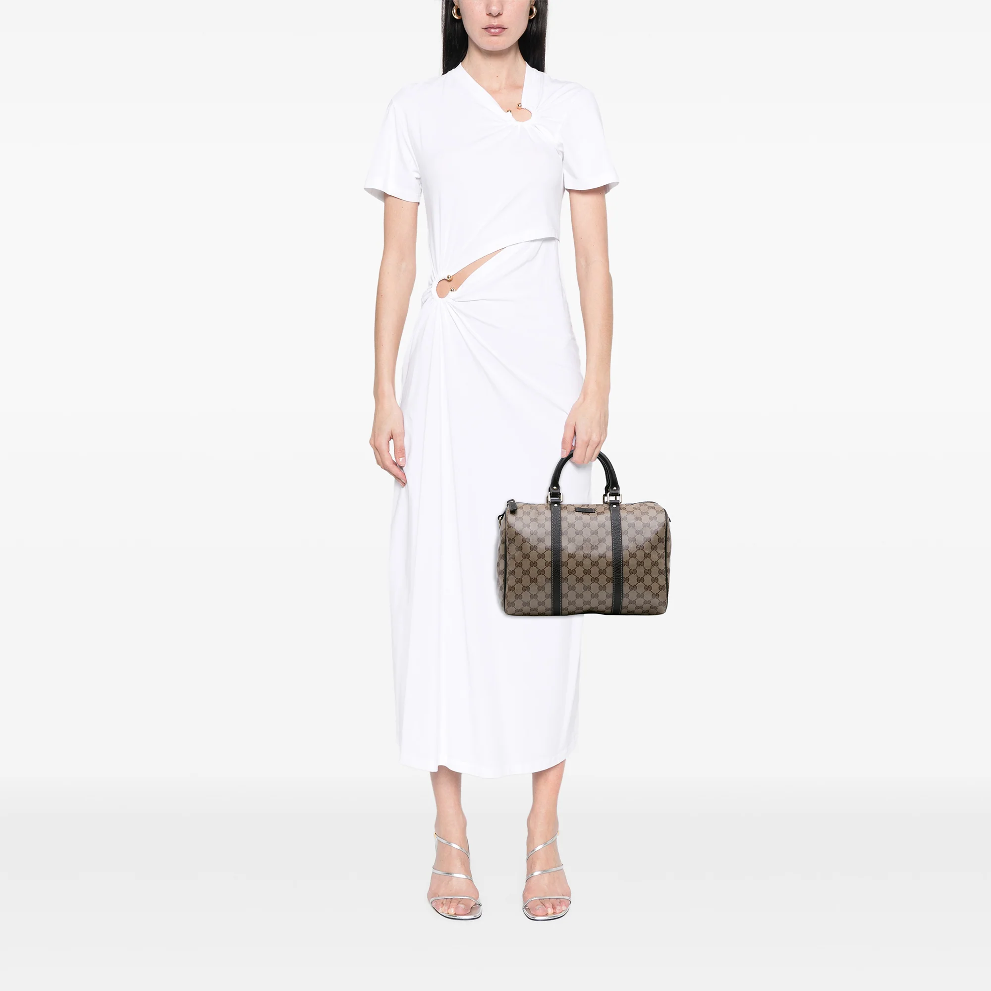 Gucci | Pre-Owned Medium GG Crystal Joy Boston Bag | Beige - Image 3