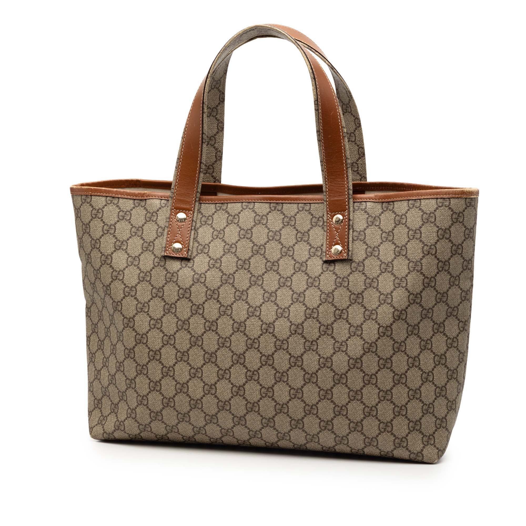 Gucci | Pre-Owned Medium GG Supreme Web Loop Tote | Beige - Image 4