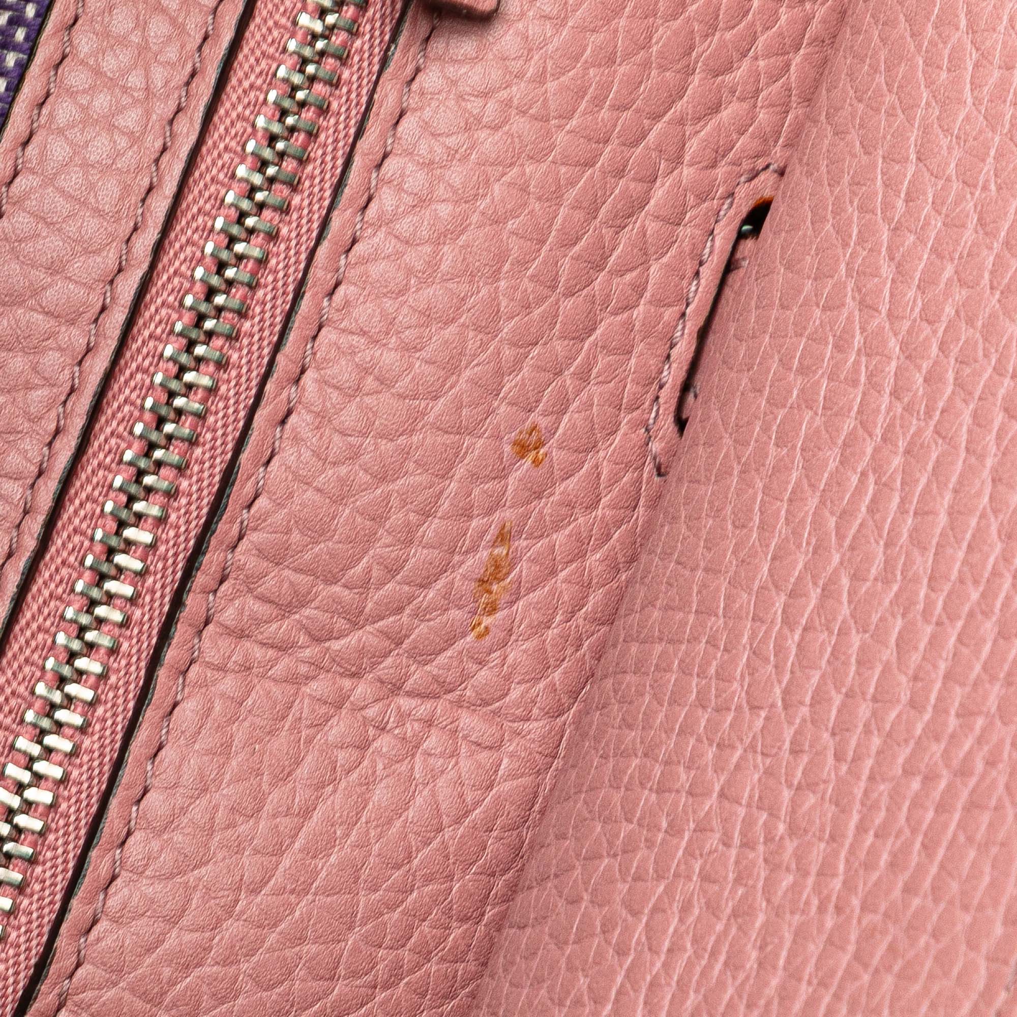 Gucci | Pre-Owned Medium Leather Bamboo Daily Satchel | Pink - Image 9