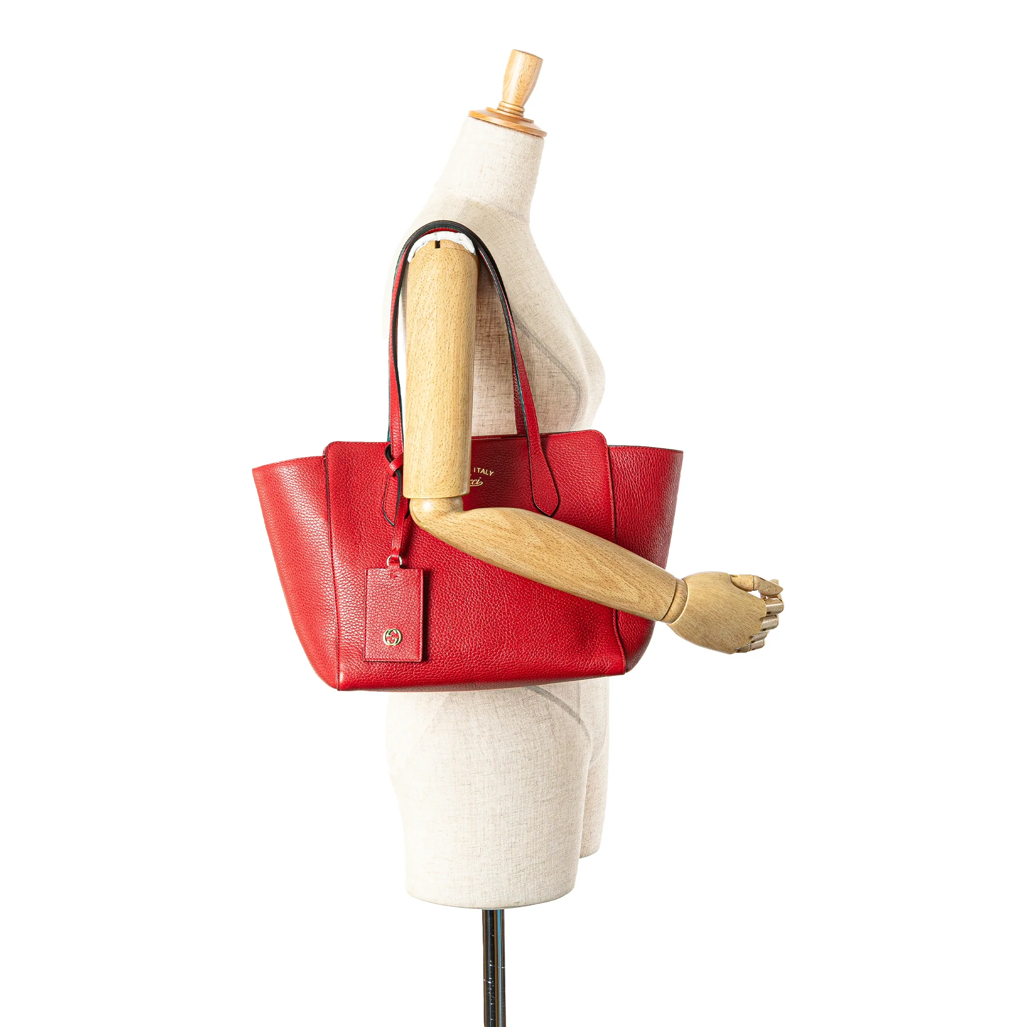 Gucci | Pre-Owned Medium Leather Swing Tote | Red - Image 3
