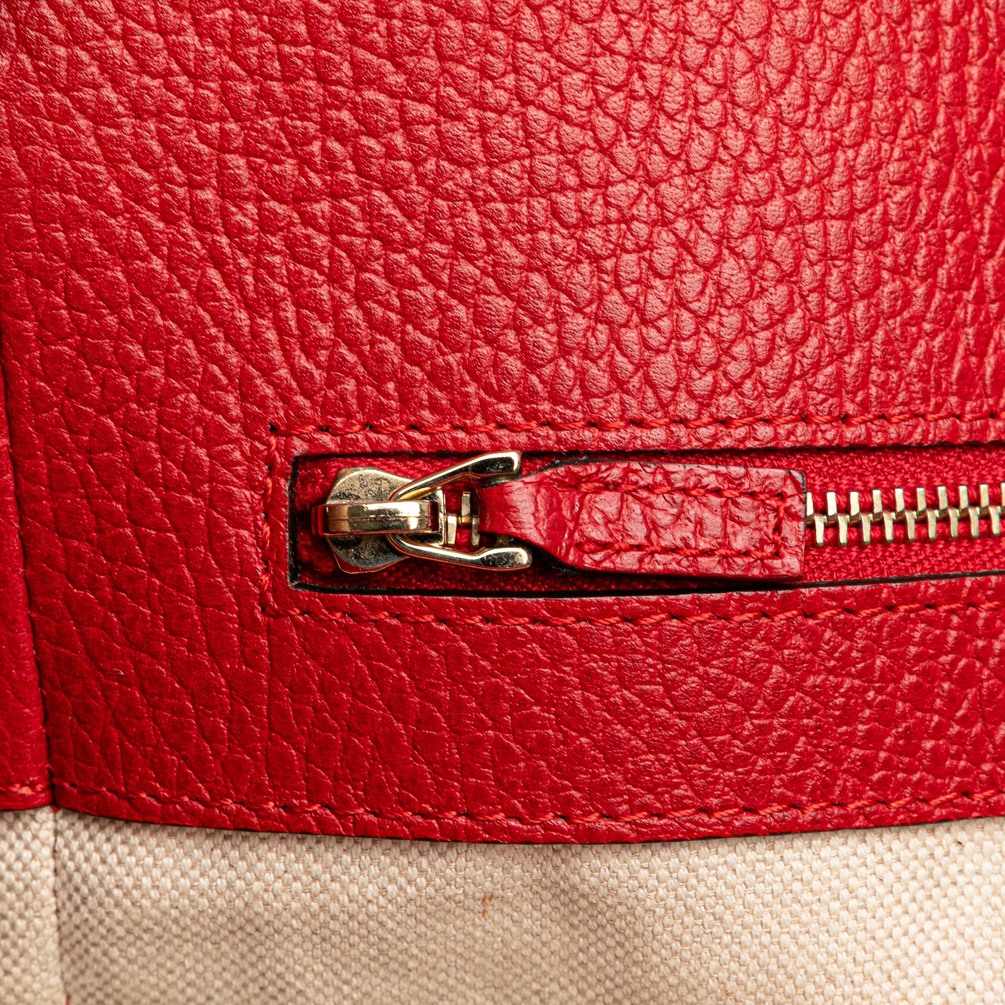 Gucci | Pre-Owned Medium Leather Swing Tote | Red - Image 8