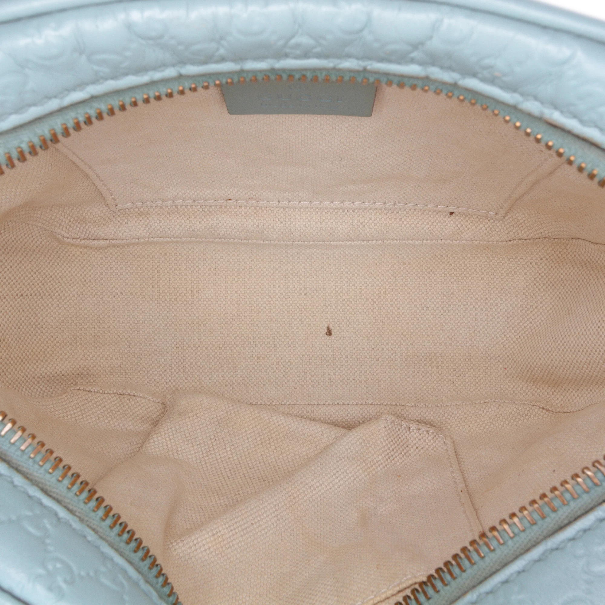 Gucci | Pre-Owned Microguccissima Sunshine Disco Camera Bag | Blue/Light Blue - Image 4