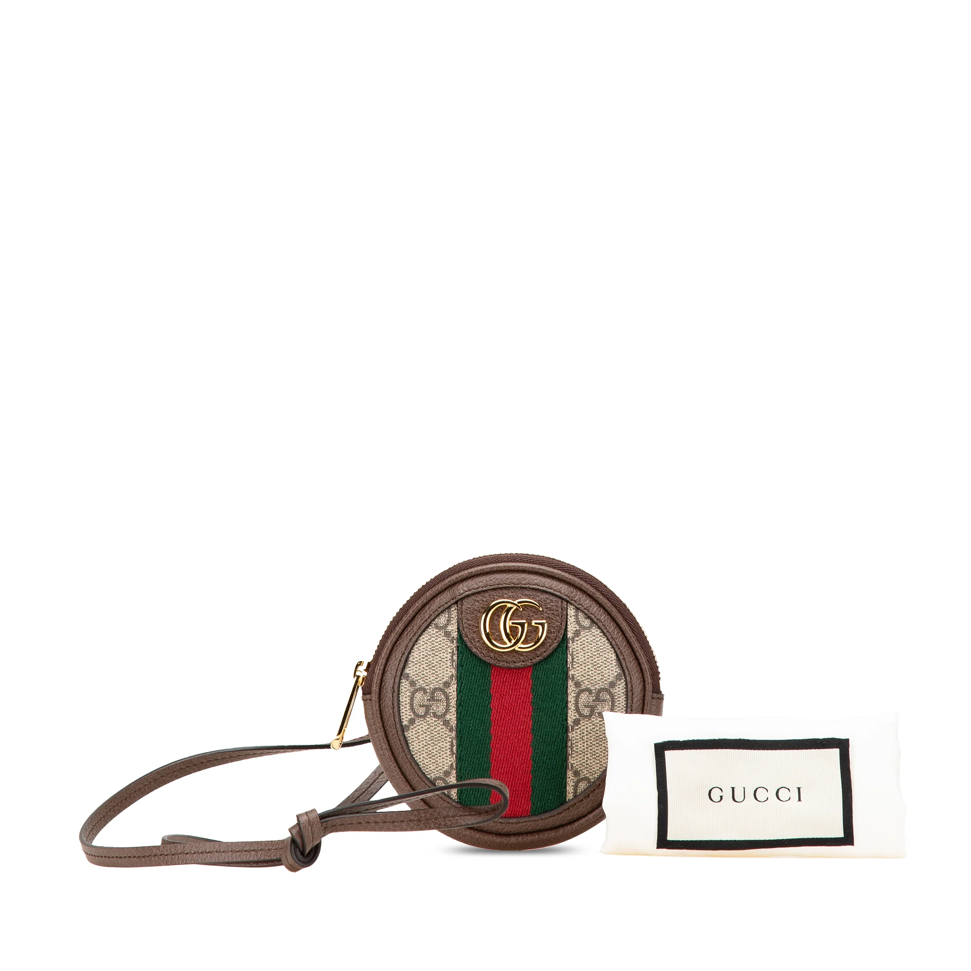 Gucci | Pre-Owned Mini GG Supreme Ophidia Round Neck Pouch | Beige - Image 4