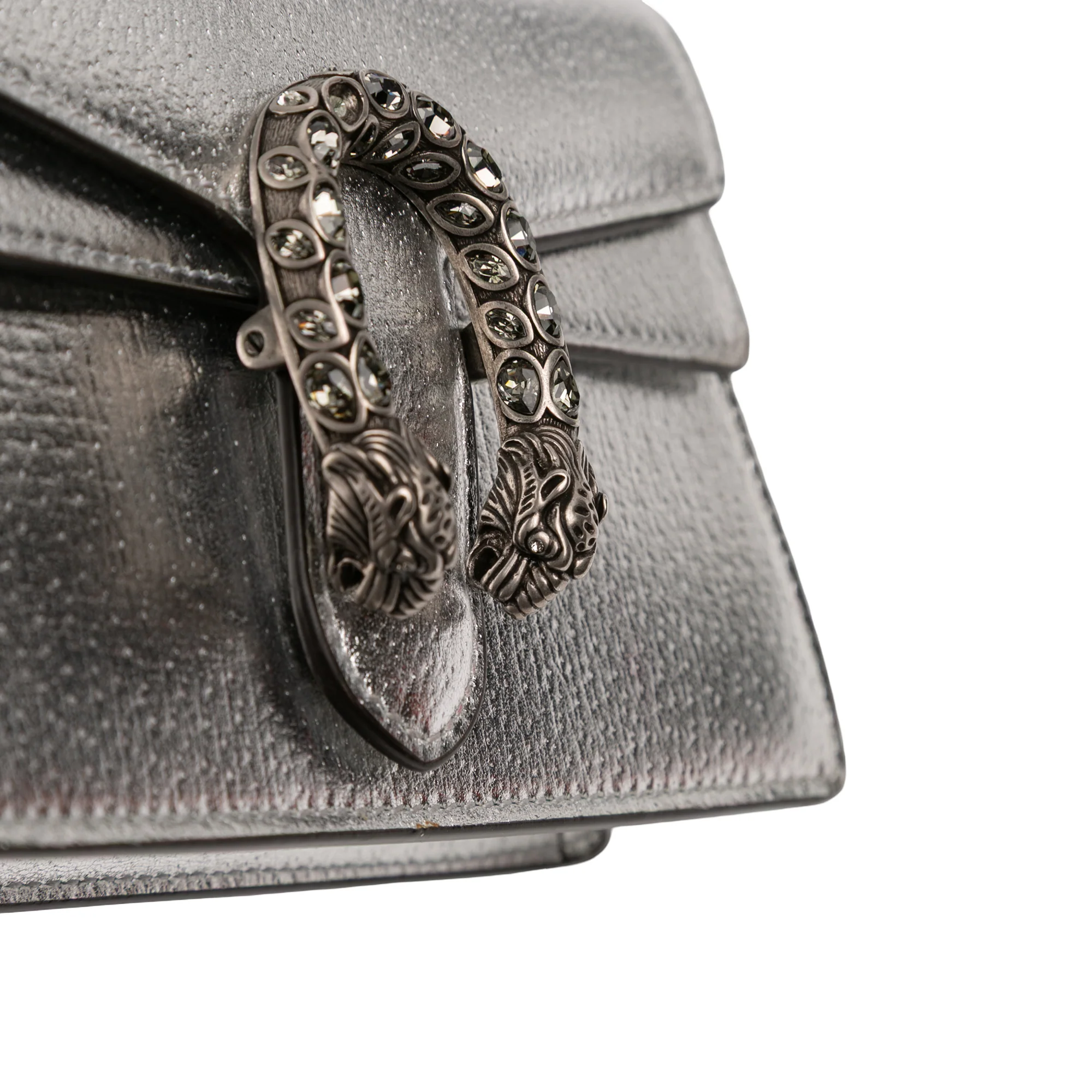 Gucci | Pre-Owned Mini Leather Dionysus Crossbody | Silver - Image 10