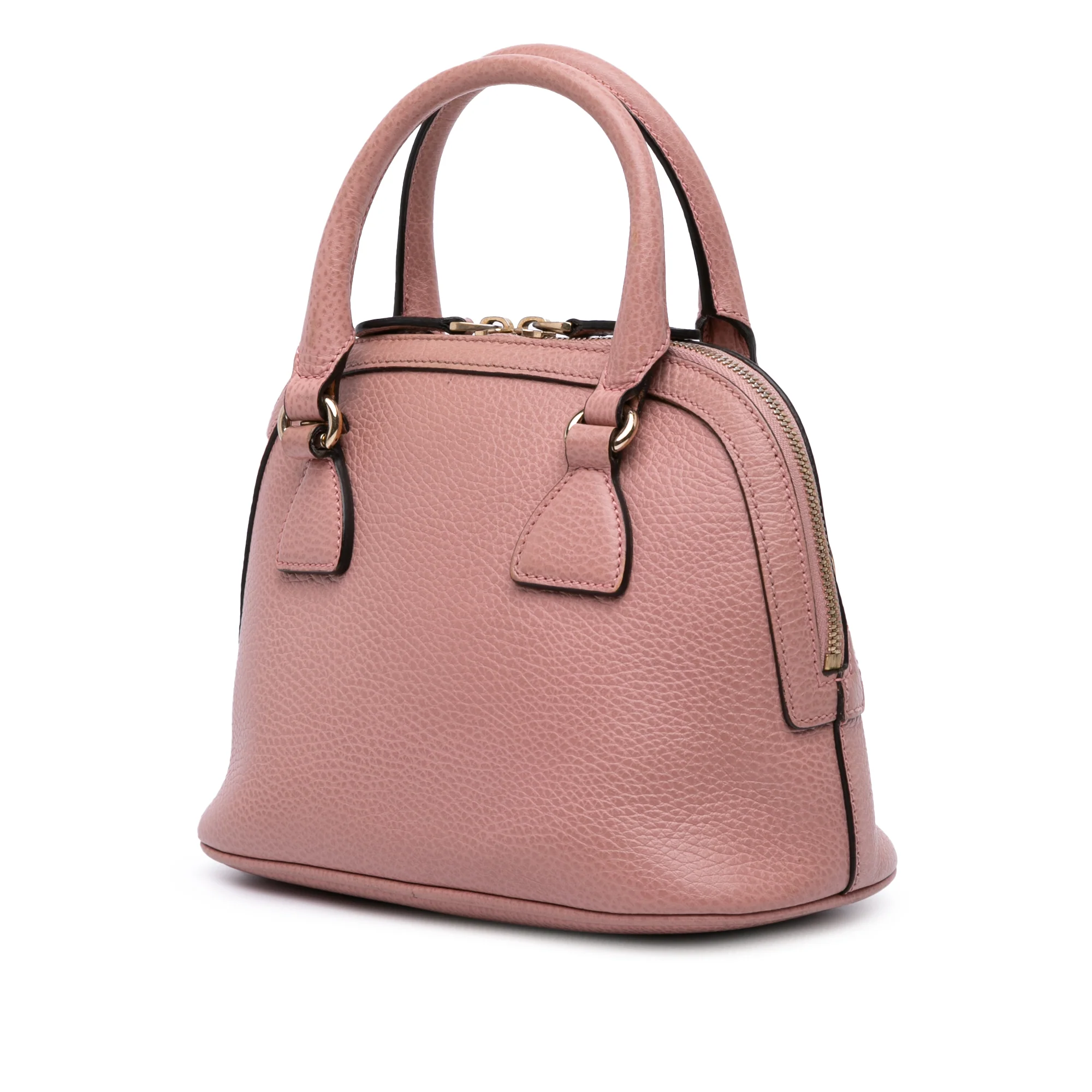 Gucci | Pre-Owned Mini Leather GG Charm Dome Satchel | Pink - Image 4