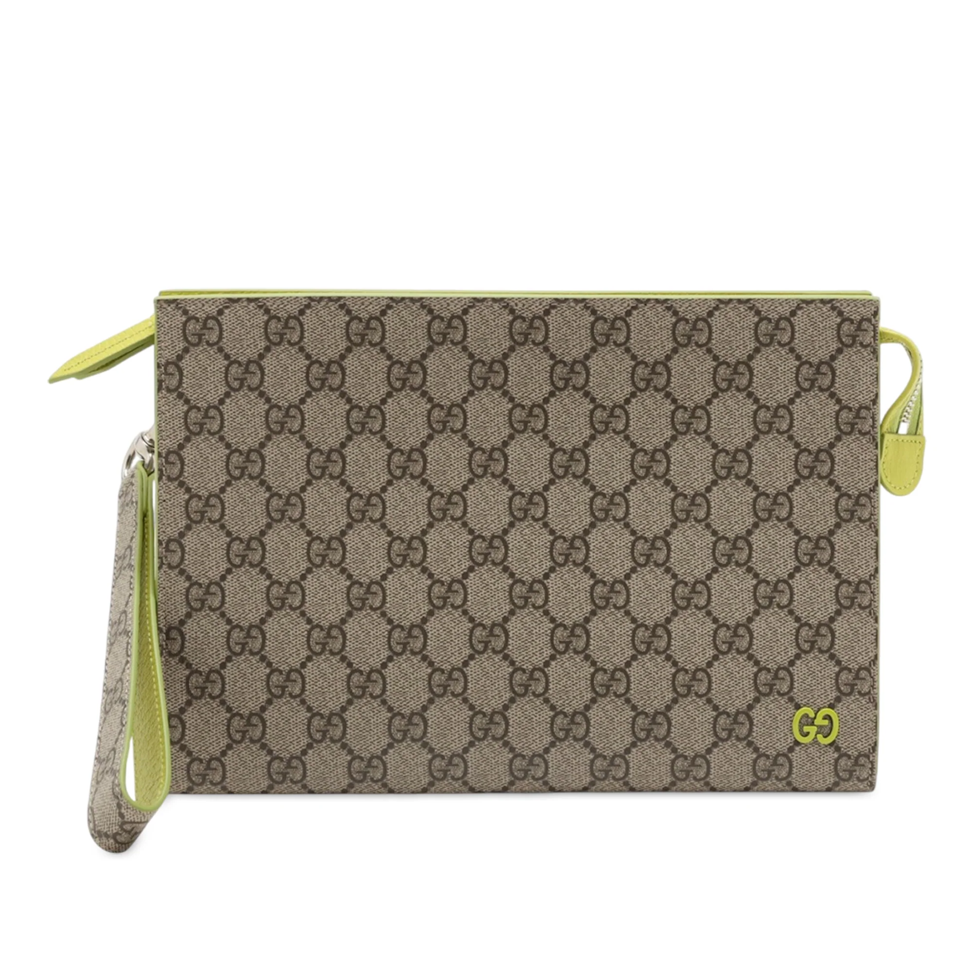 Gucci | Pre-Owned Small Bicolor GG Supreme Pouch | Beige