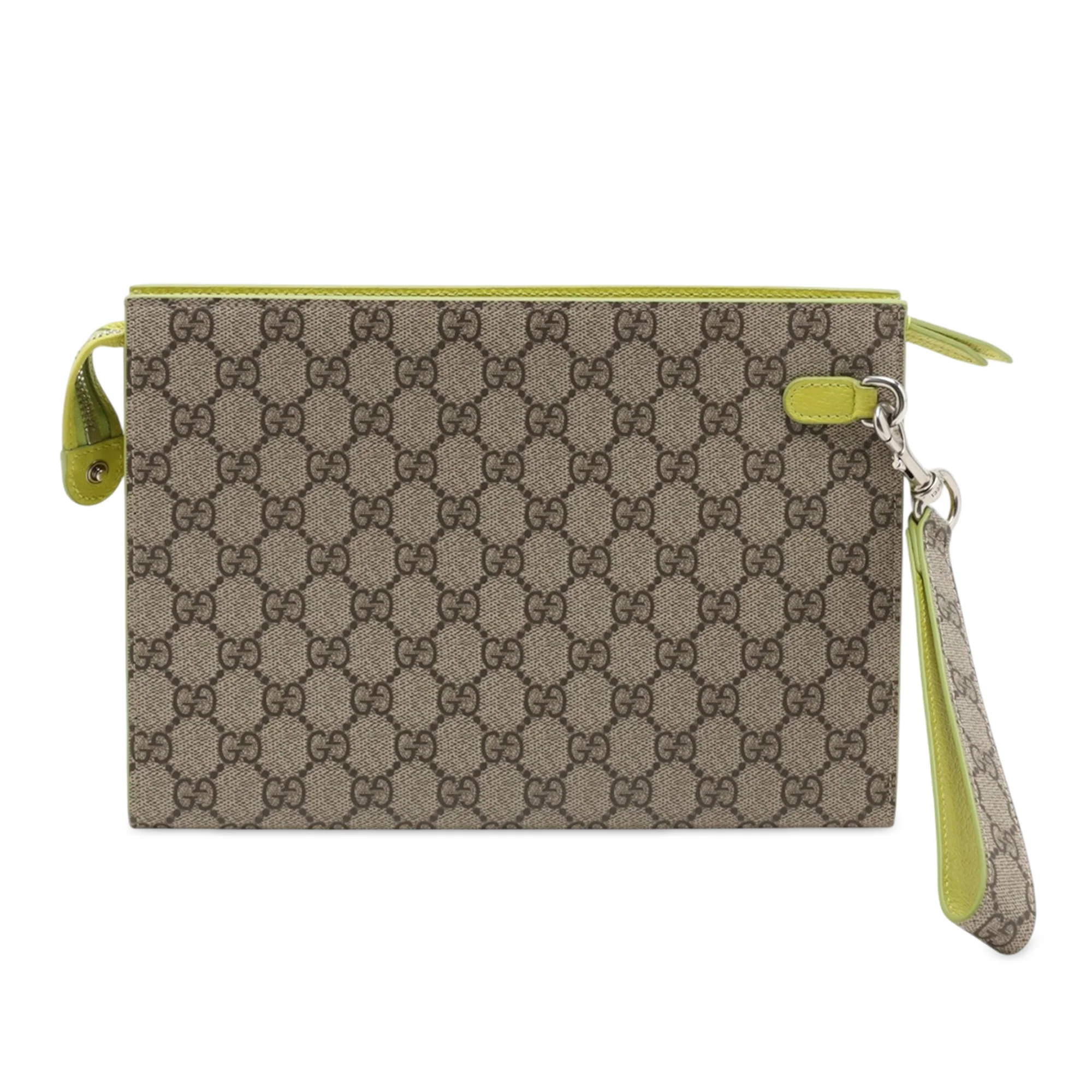 Gucci | Pre-Owned Small Bicolor GG Supreme Pouch | Beige - Image 2