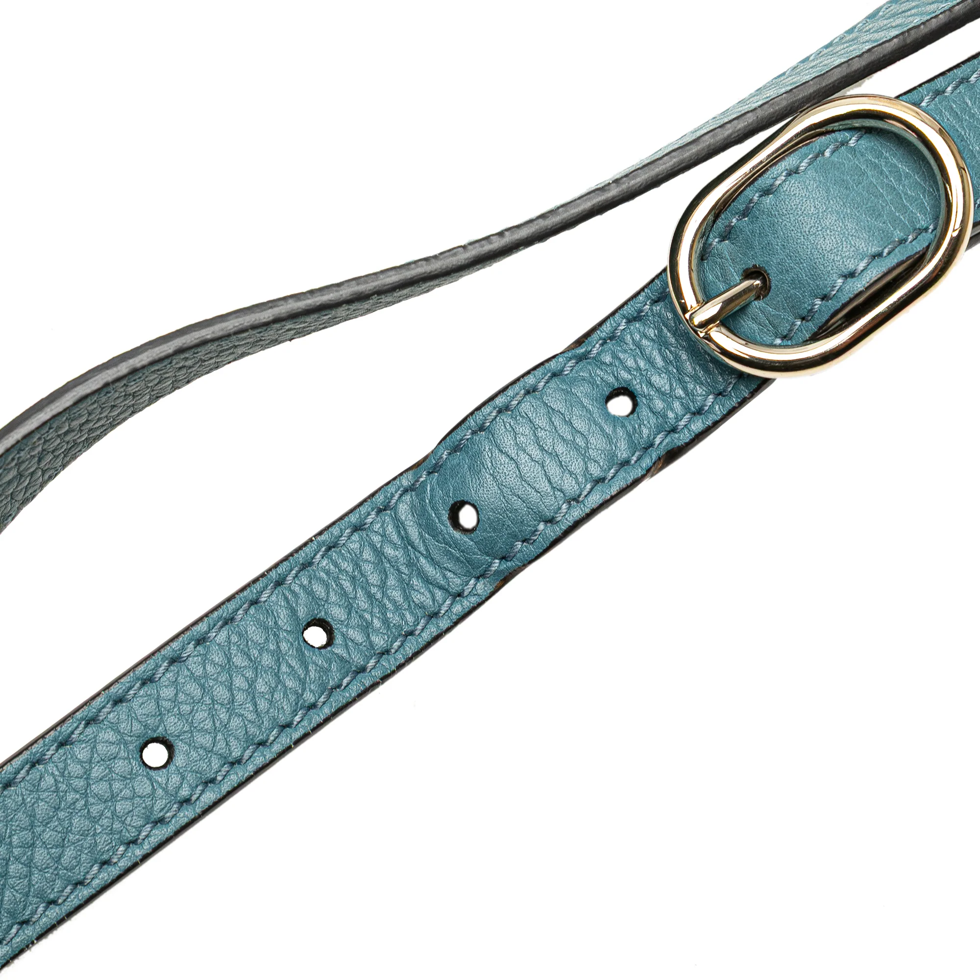 Gucci | Pre-Owned Small Calfskin Bamboo Shopper Satchel | Blue/Light Blue - Image 9