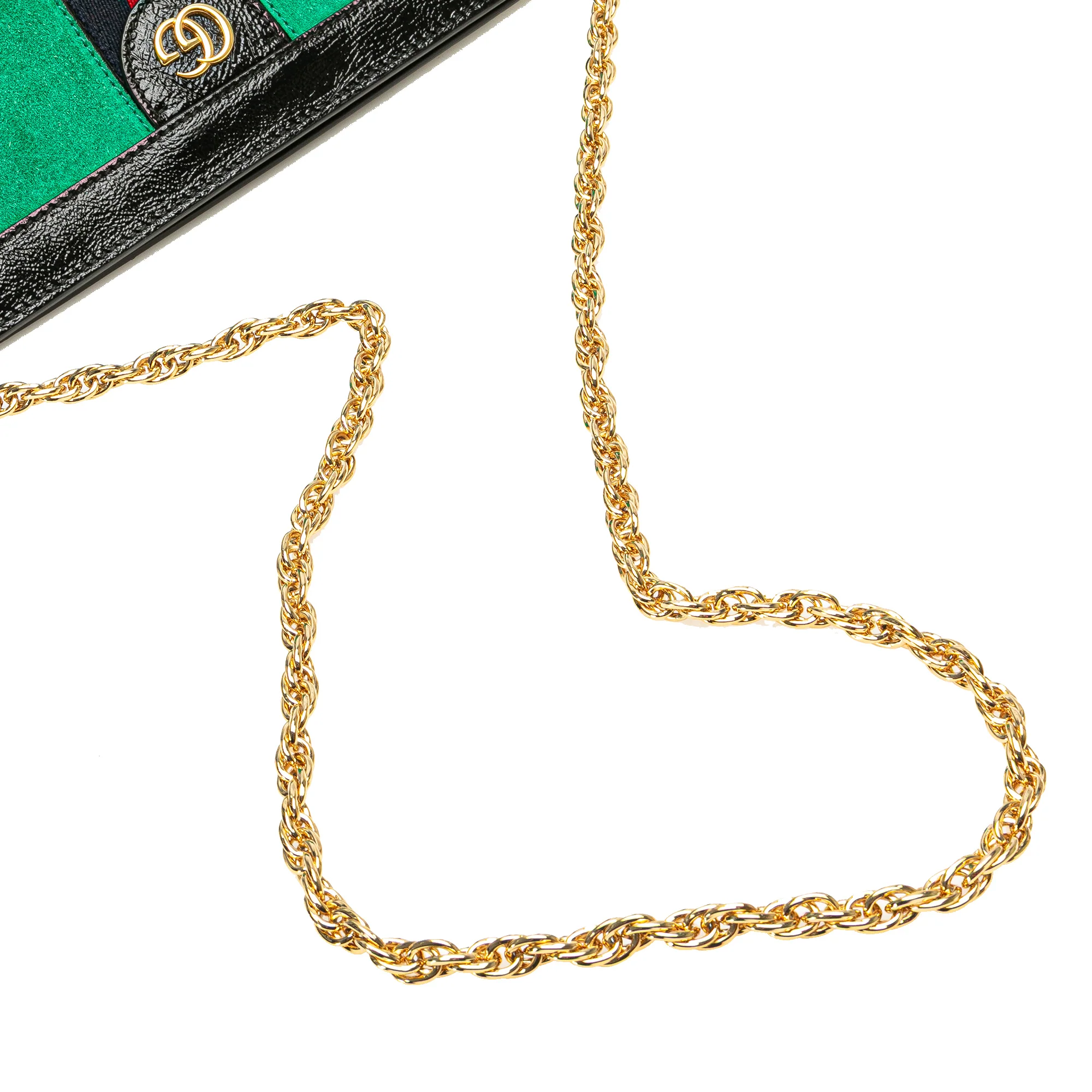 Gucci | Pre-Owned Small Suede Web Ophidia Chain Crossbody | Green - Image 3