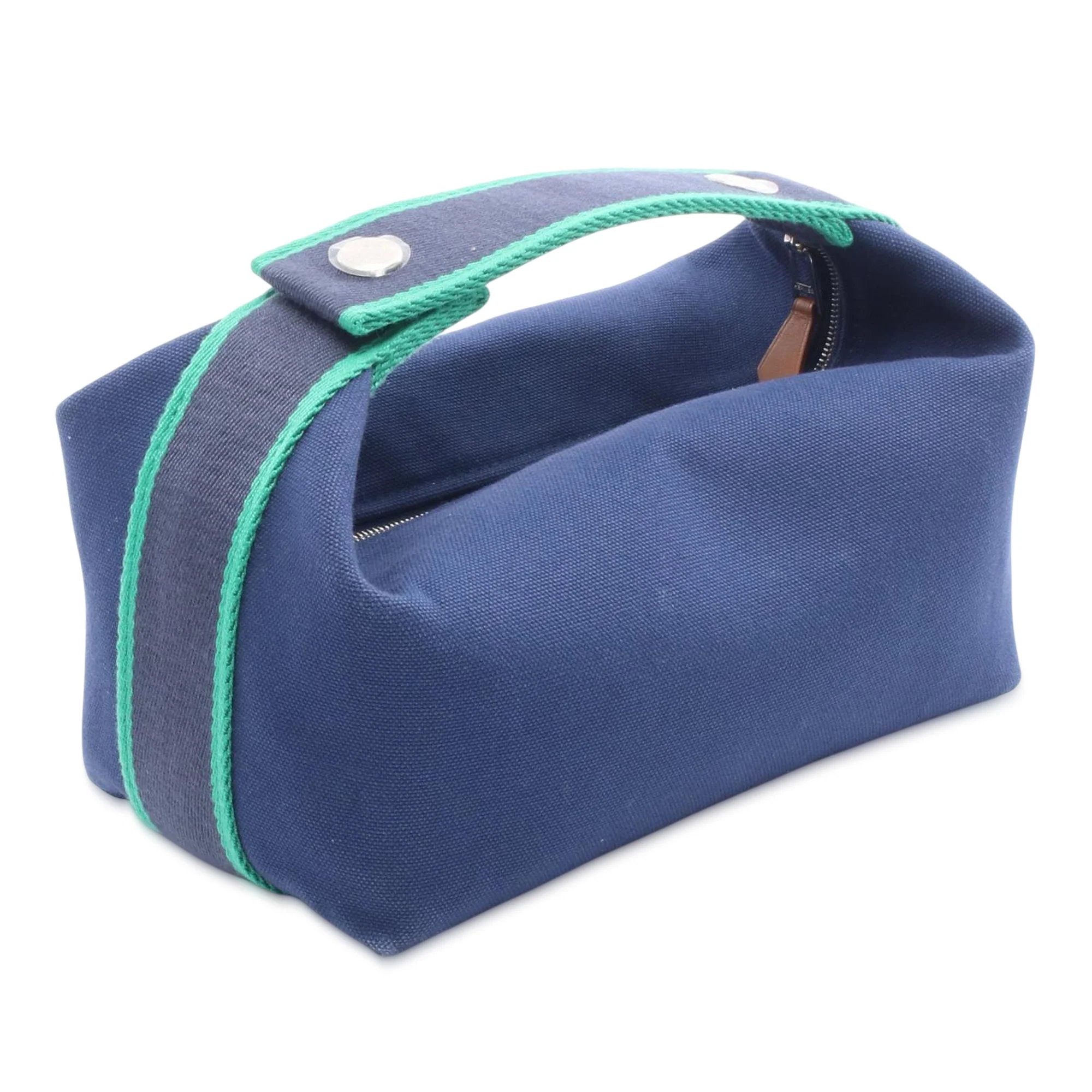 Hermes | Pre-Owned Small Toile Bride a Brac Case | Blue - Image 2