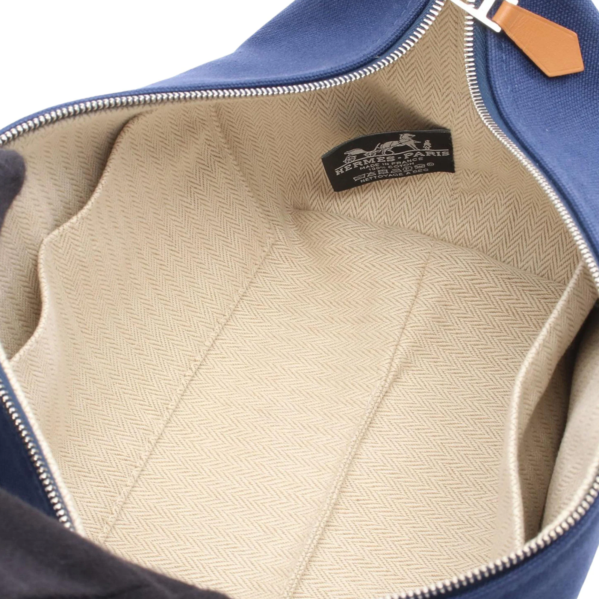 Hermes | Pre-Owned Small Toile Bride a Brac Case | Blue - Image 4