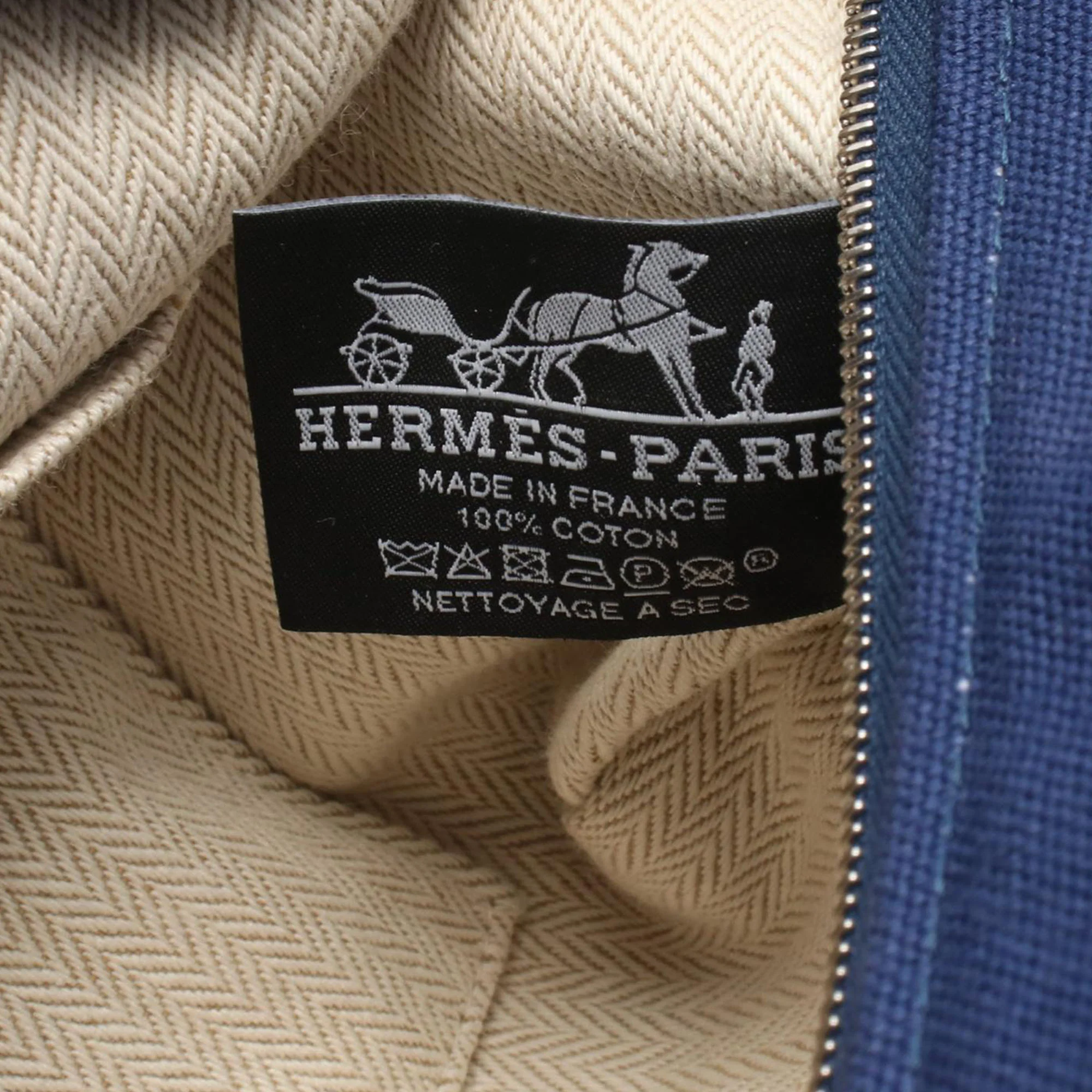 Hermes | Pre-Owned Small Toile Bride a Brac Case | Blue - Image 5