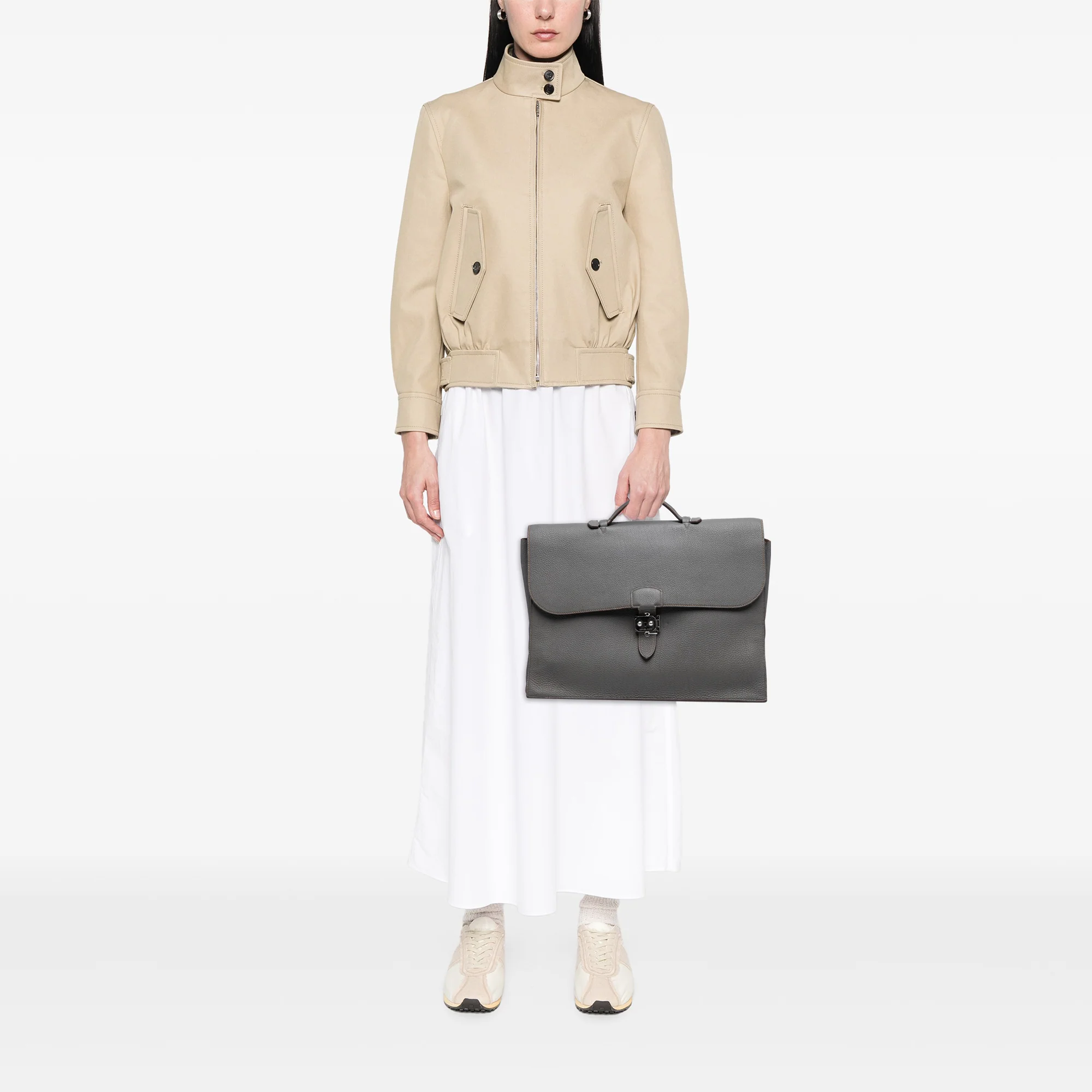 Hermes | Pre-Owned Togo Sac A Depeches 38 | Gray - Image 6